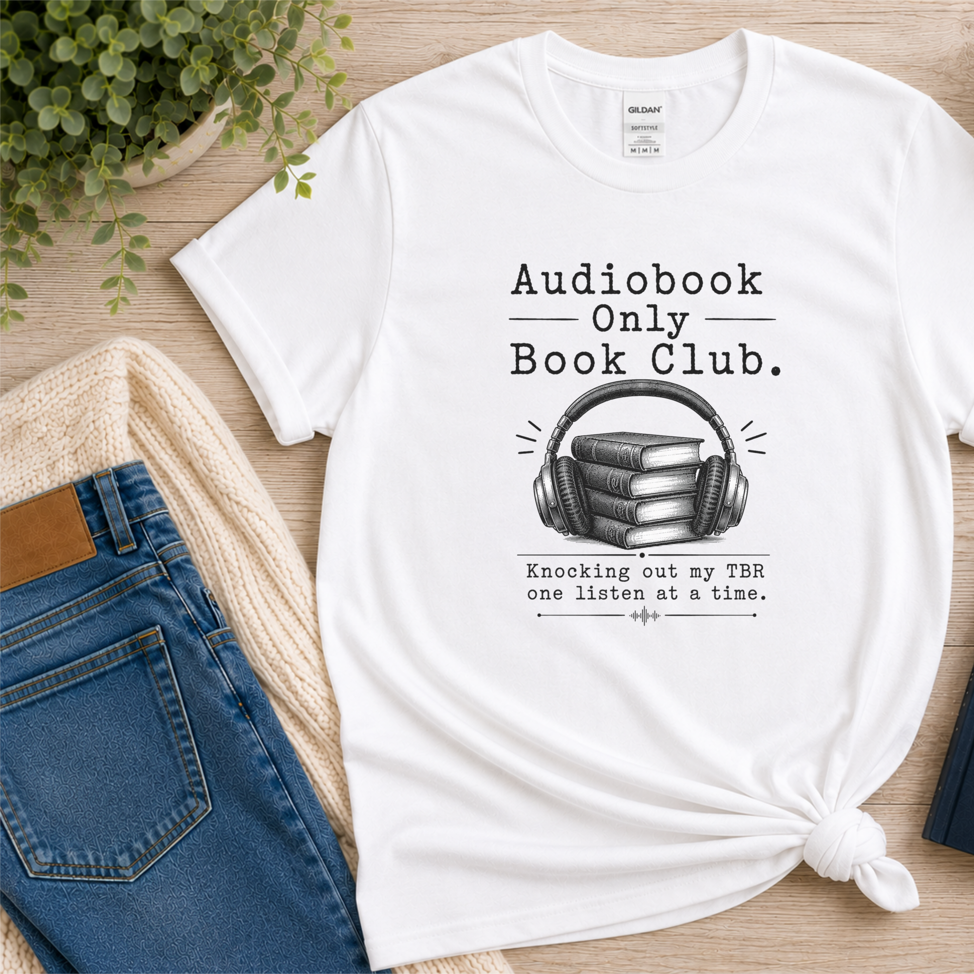 Audiobook Only Book Club Shirt, Audiobook Lover Gift, Reader T-Shirt, Book Club Tee