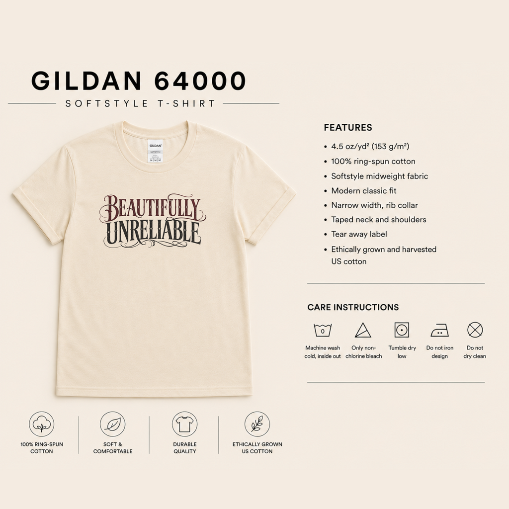 Beautifully Unreliable T-Shirt, Psychological Thriller Reader Shirt, Minimalist Book Lover Tee, Reader Gift