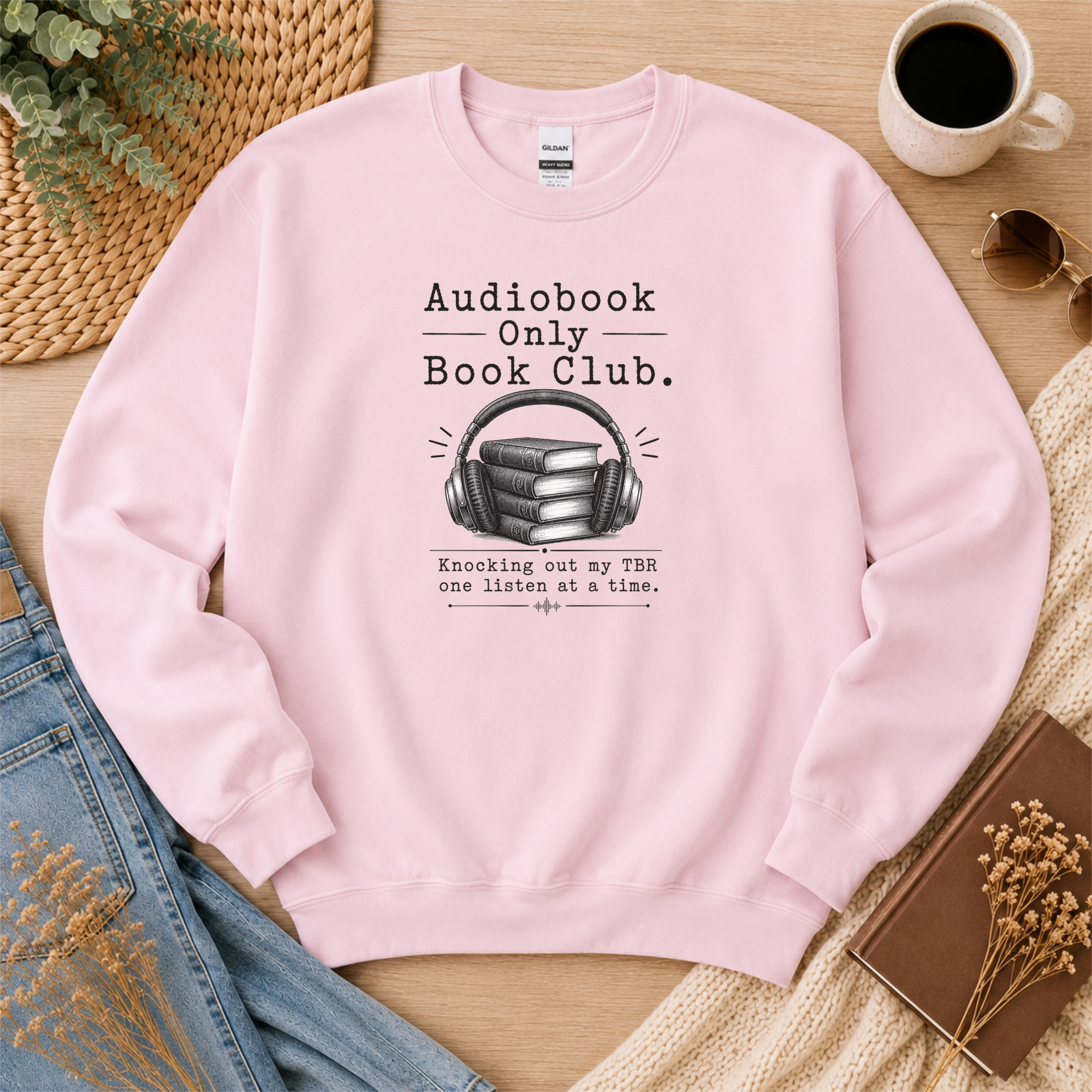 Audiobook Only Book Club Sweatshirt, Audiobook Lover Gift, Reader Crewneck, Cozy Book Club Pullover