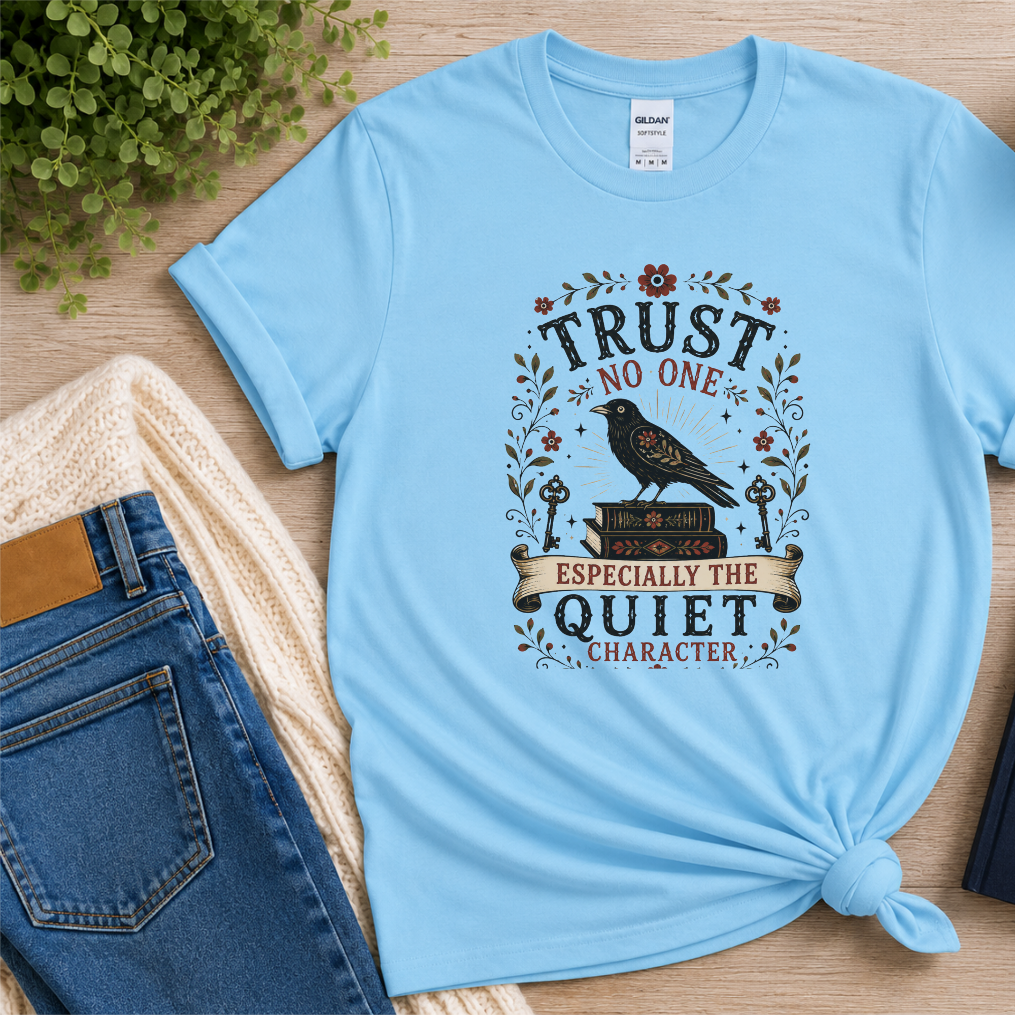 Trust No One T-Shirt, Psychological Thriller Reader Gift, Quiet Character Shirt, Mystery Book Lover Tee
