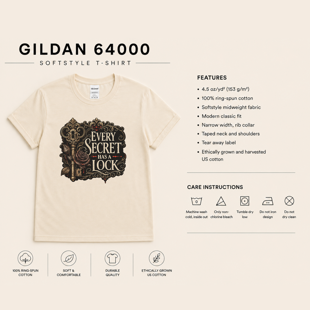 Every Secret Has a Lock Shirt, Gothic Book Lover Shirt, Mystery Reader Tee, Dark Academia T-Shirt, Thriller Reader Gift