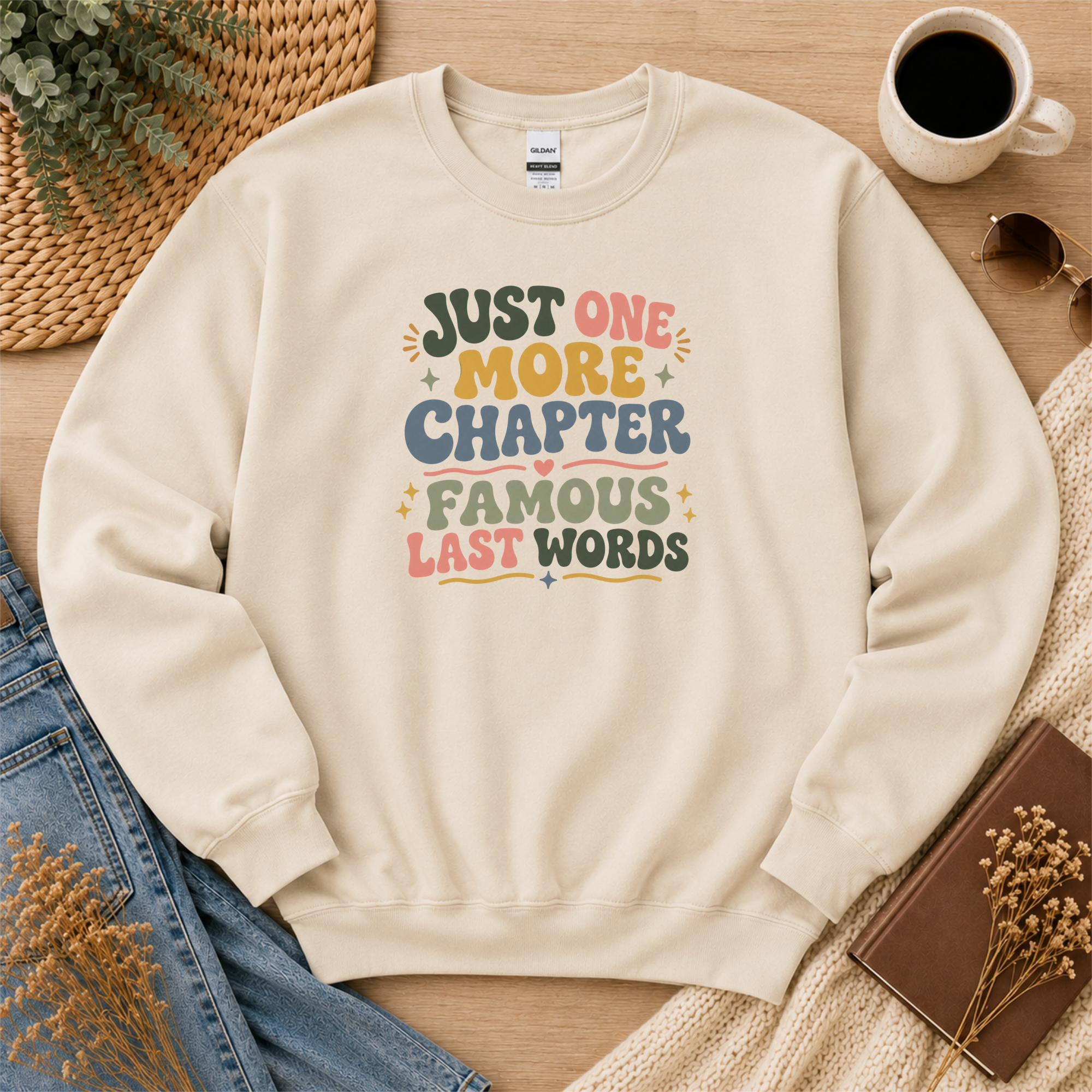 Just One More Chapter Sweatshirt, Funny Book Lover Gift, Reader Crewneck, Cozy Reading Sweatshirt, Book Club Gift