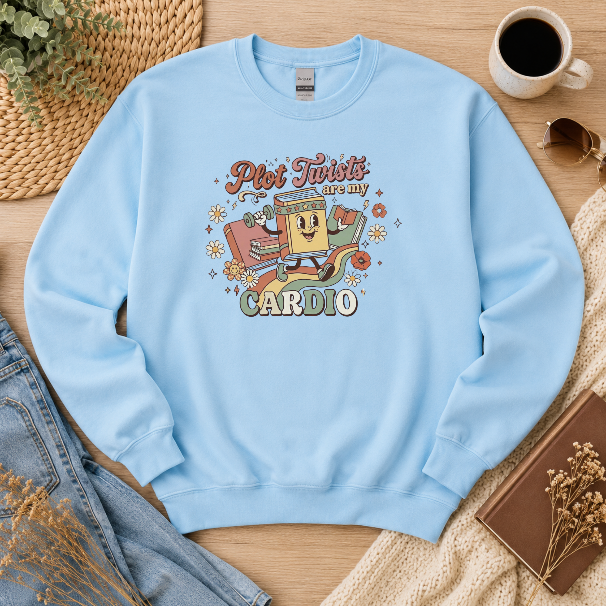 Plot Twists Are My Cardio Sweatshirt, Funny Thriller Reader Gift, Book Lover Crewneck, Mystery Reader Sweatshirt