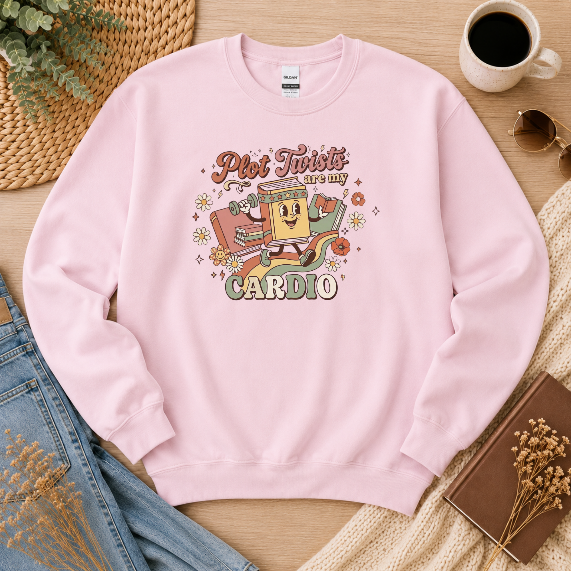 Plot Twists Are My Cardio Sweatshirt, Funny Thriller Reader Gift, Book Lover Crewneck, Mystery Reader Sweatshirt