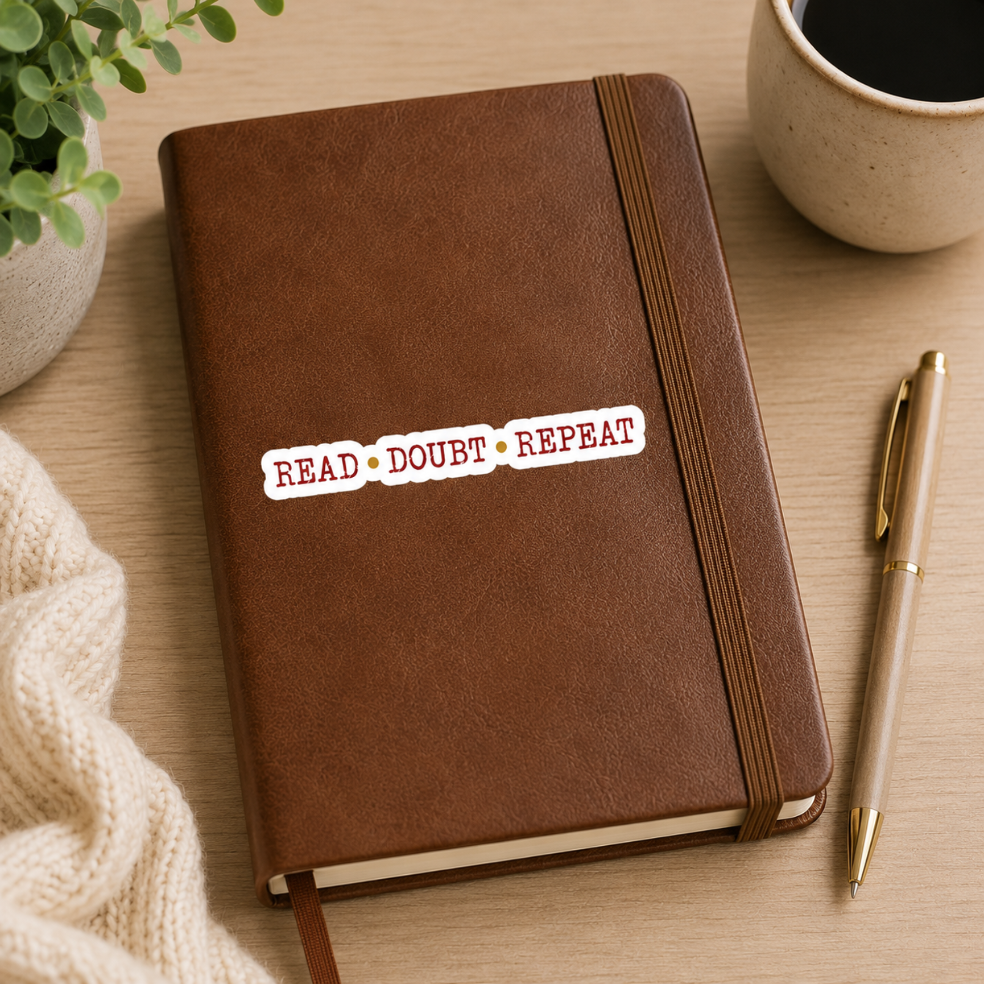 Read Doubt Repeat Sticker, Psychological Thriller Sticker, Mystery Reader Gift, Book Lover Sticker, Kindle Sticker, Laptop Sticker