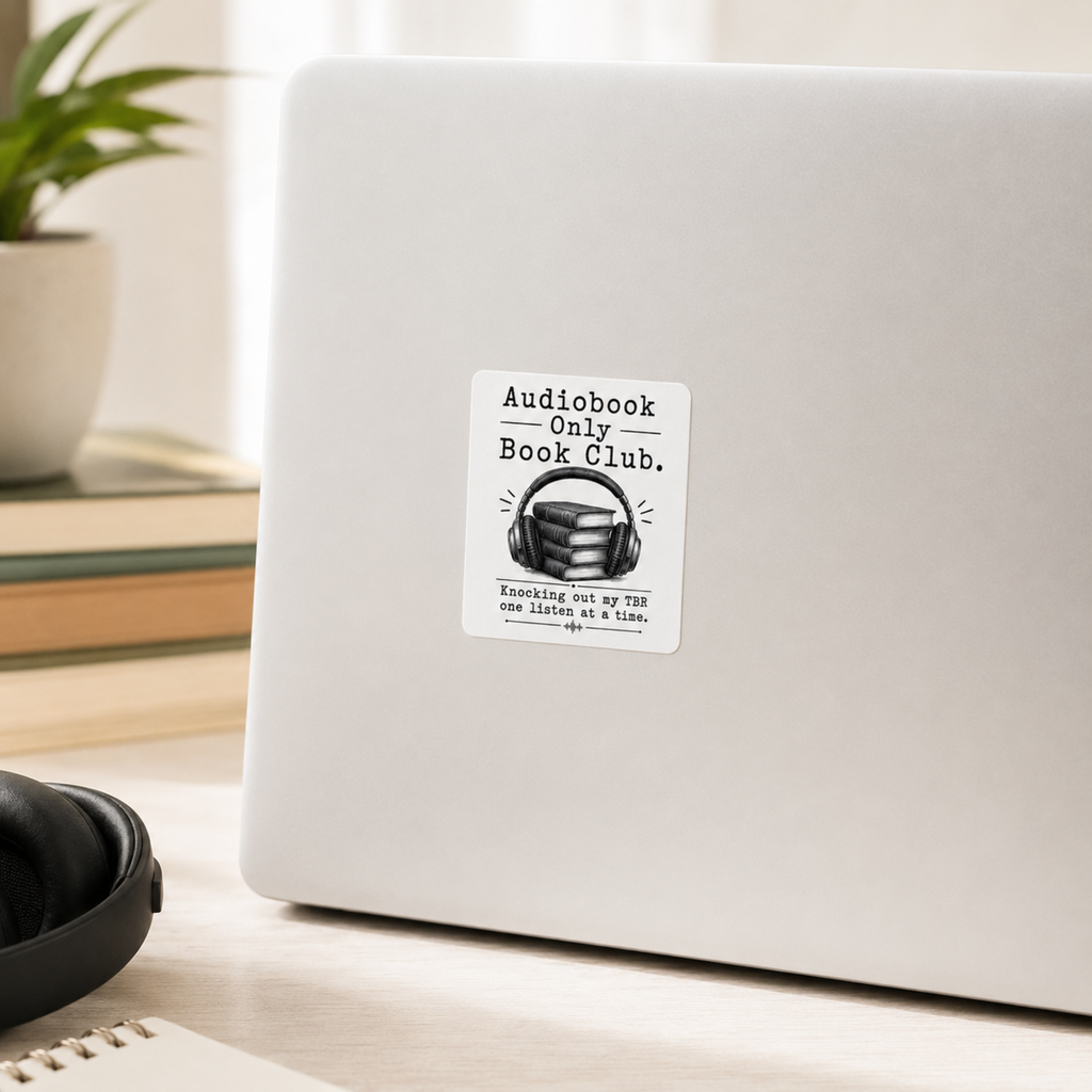 Audiobook Only Book Club Sticker, Audiobook Lover Gift, Bookish Vinyl Decal, Reader Laptop and Kindle Sticker
