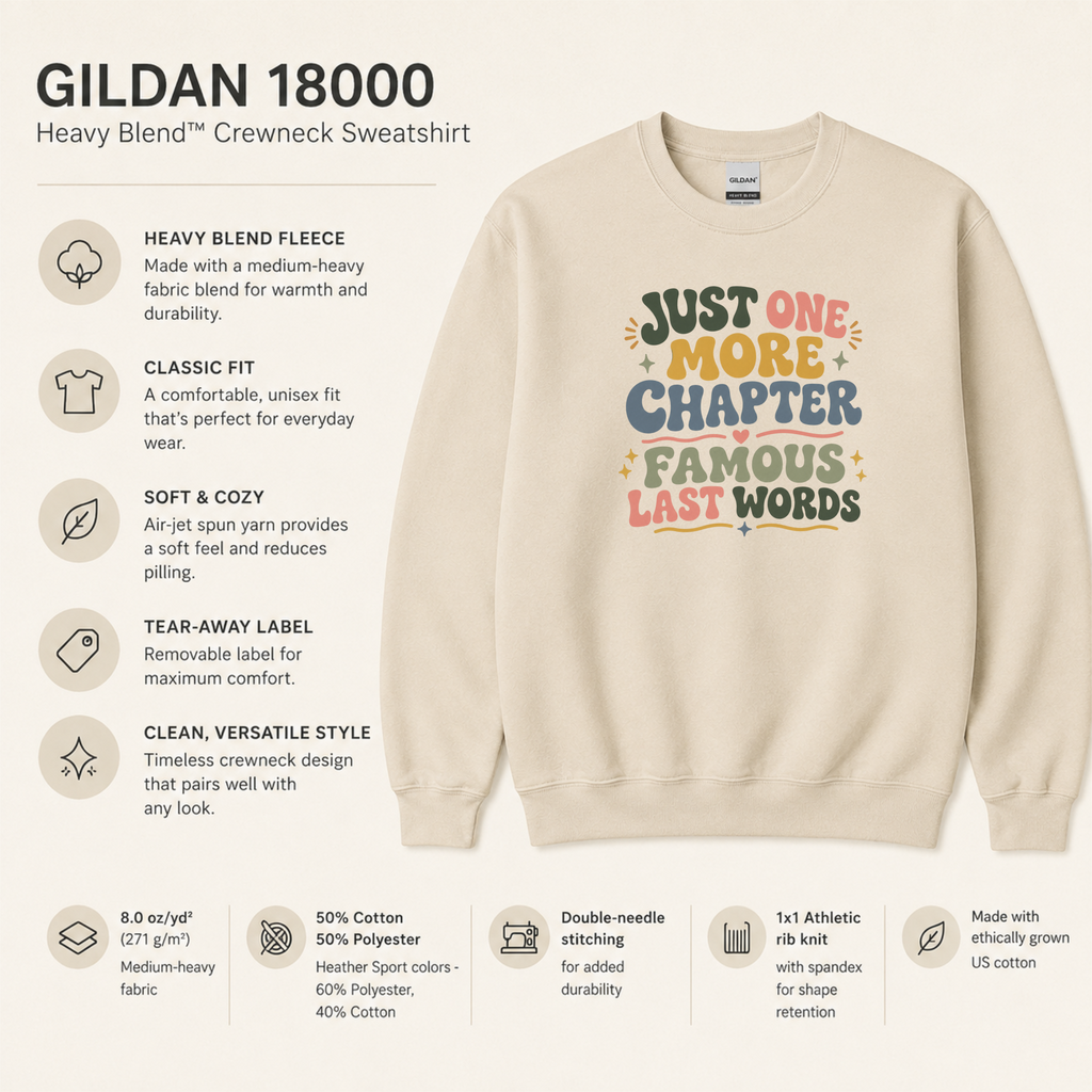 Just One More Chapter Sweatshirt, Funny Book Lover Gift, Reader Crewneck, Cozy Reading Sweatshirt, Book Club Gift