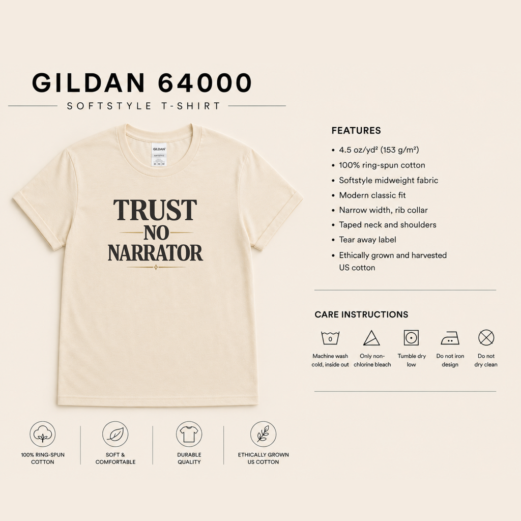Trust No Narrator Shirt, Psychological Thriller Reader Tee, Mystery Reader Gift, Suspense Fan Shirt, Book Club Gift