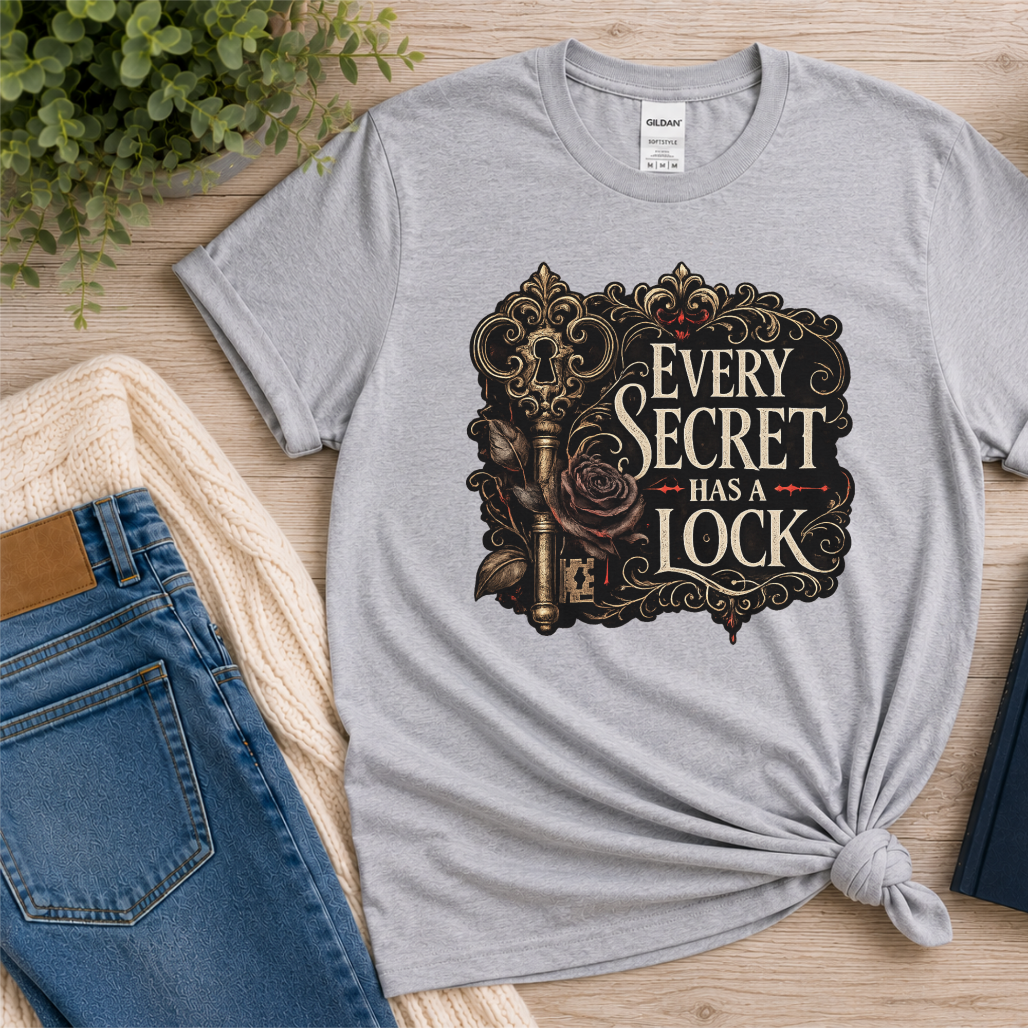 Every Secret Has a Lock Shirt, Gothic Book Lover Shirt, Mystery Reader Tee, Dark Academia T-Shirt, Thriller Reader Gift