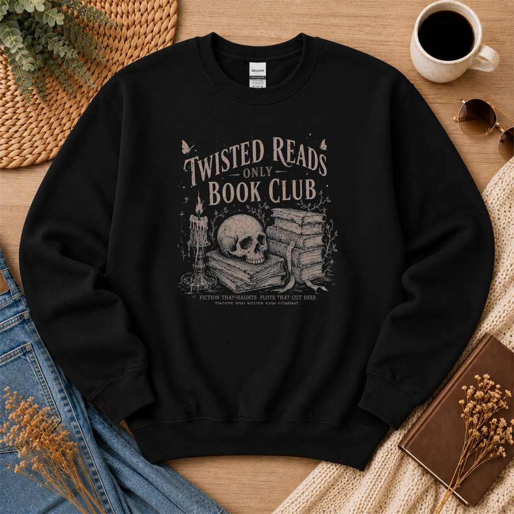 Twisted Reads Only Book Club Sweatshirt, Gothic Book Lover Crewneck, Thriller Reader Gift, Dark Academia Sweatshirt