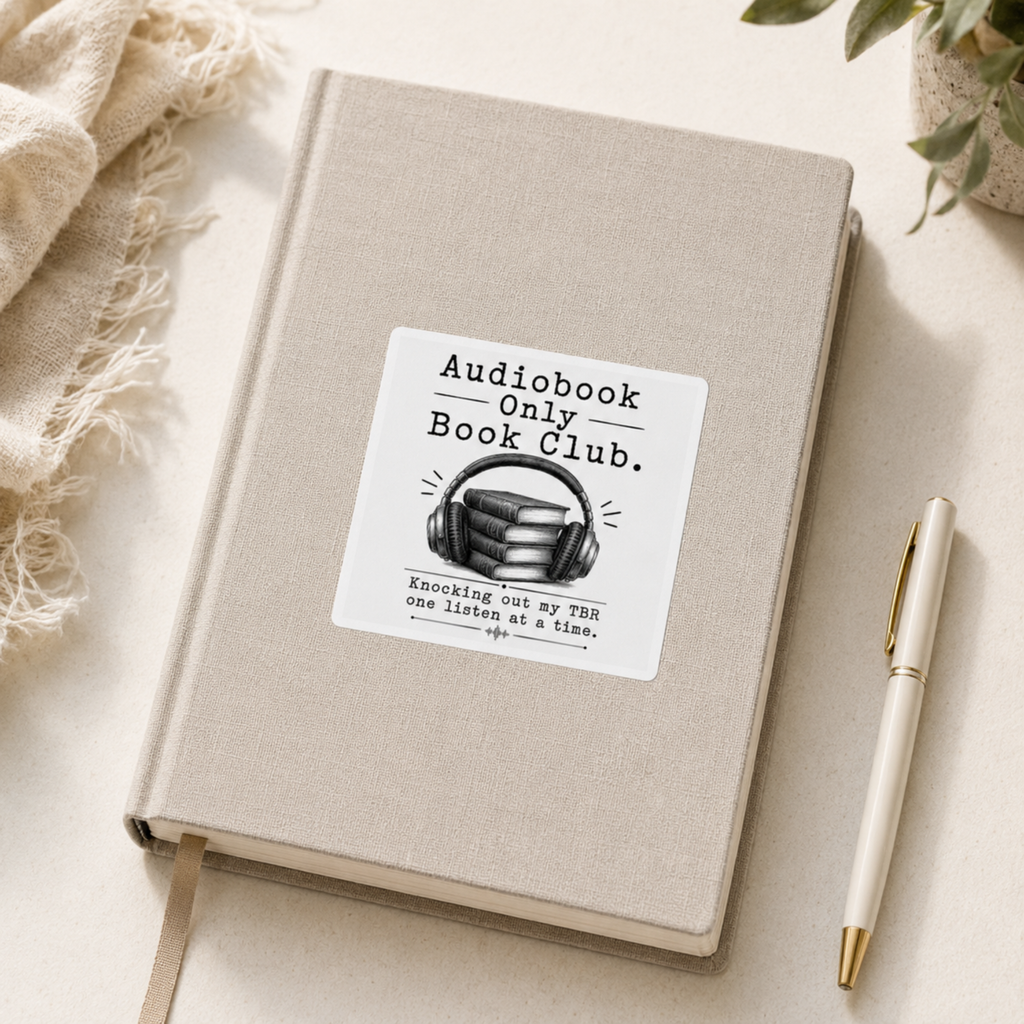 Audiobook Only Book Club Sticker, Audiobook Lover Gift, Bookish Vinyl Decal, Reader Laptop and Kindle Sticker