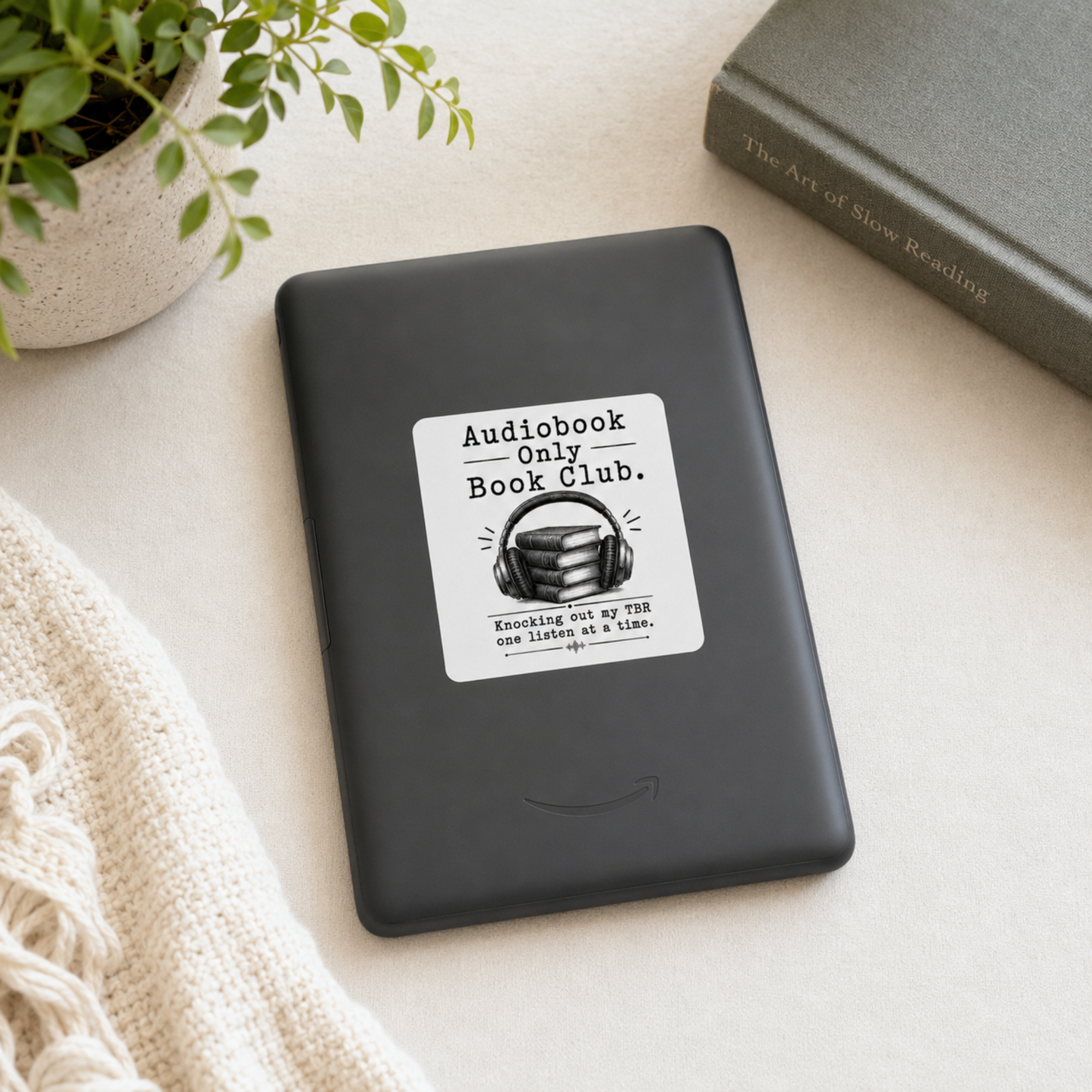 Audiobook Only Book Club Sticker, Audiobook Lover Gift, Bookish Vinyl Decal, Reader Laptop and Kindle Sticker