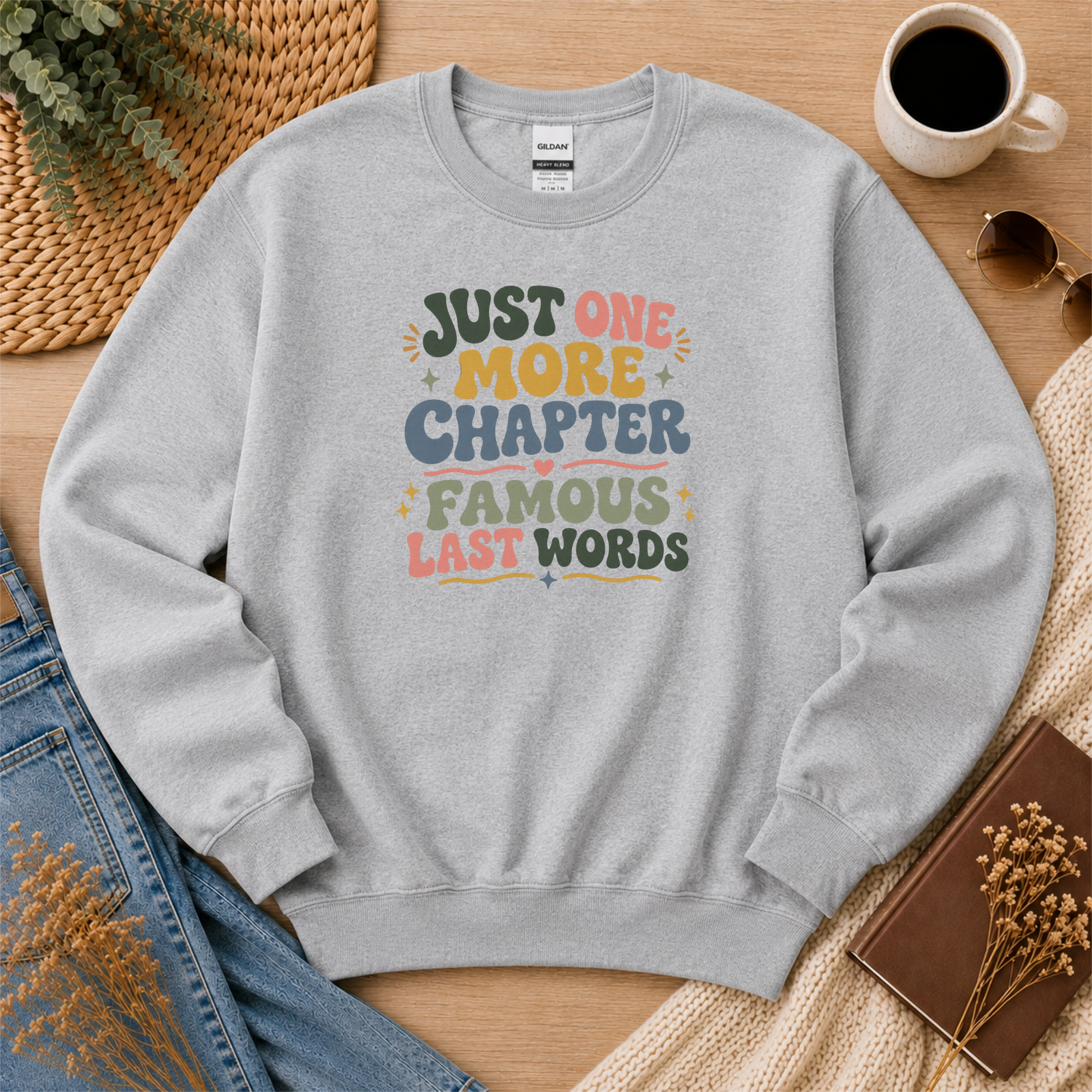 Just One More Chapter Sweatshirt, Funny Book Lover Gift, Reader Crewneck, Cozy Reading Sweatshirt, Book Club Gift