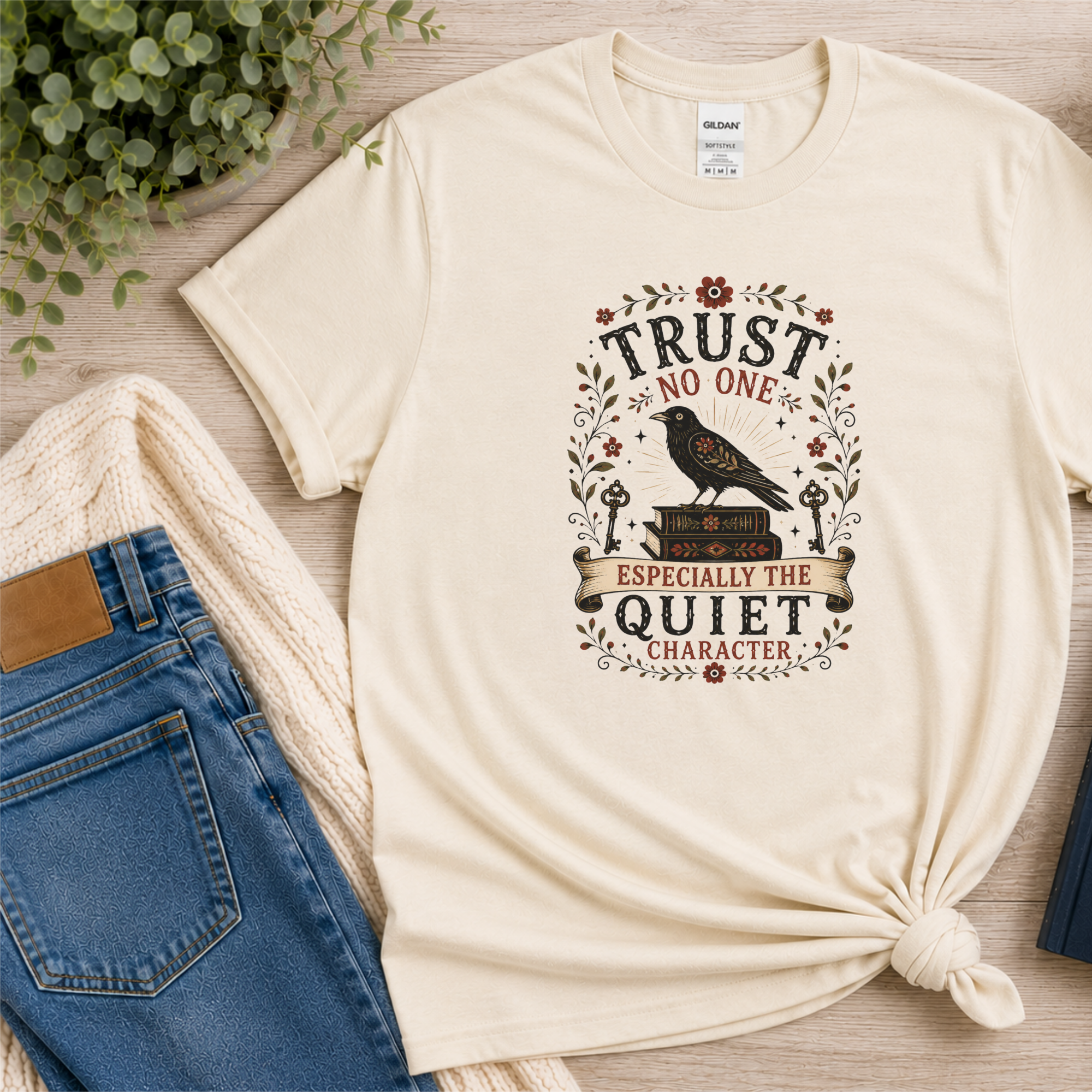 Trust No One T-Shirt, Psychological Thriller Reader Gift, Quiet Character Shirt, Mystery Book Lover Tee