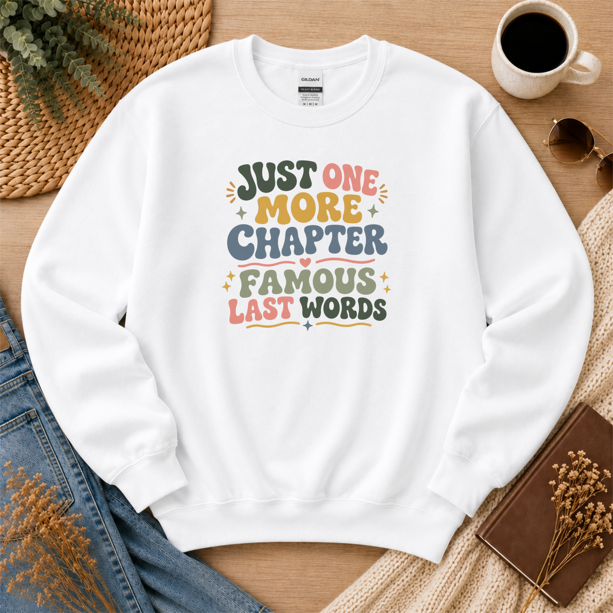 Just One More Chapter Sweatshirt, Funny Book Lover Gift, Reader Crewneck, Cozy Reading Sweatshirt, Book Club Gift