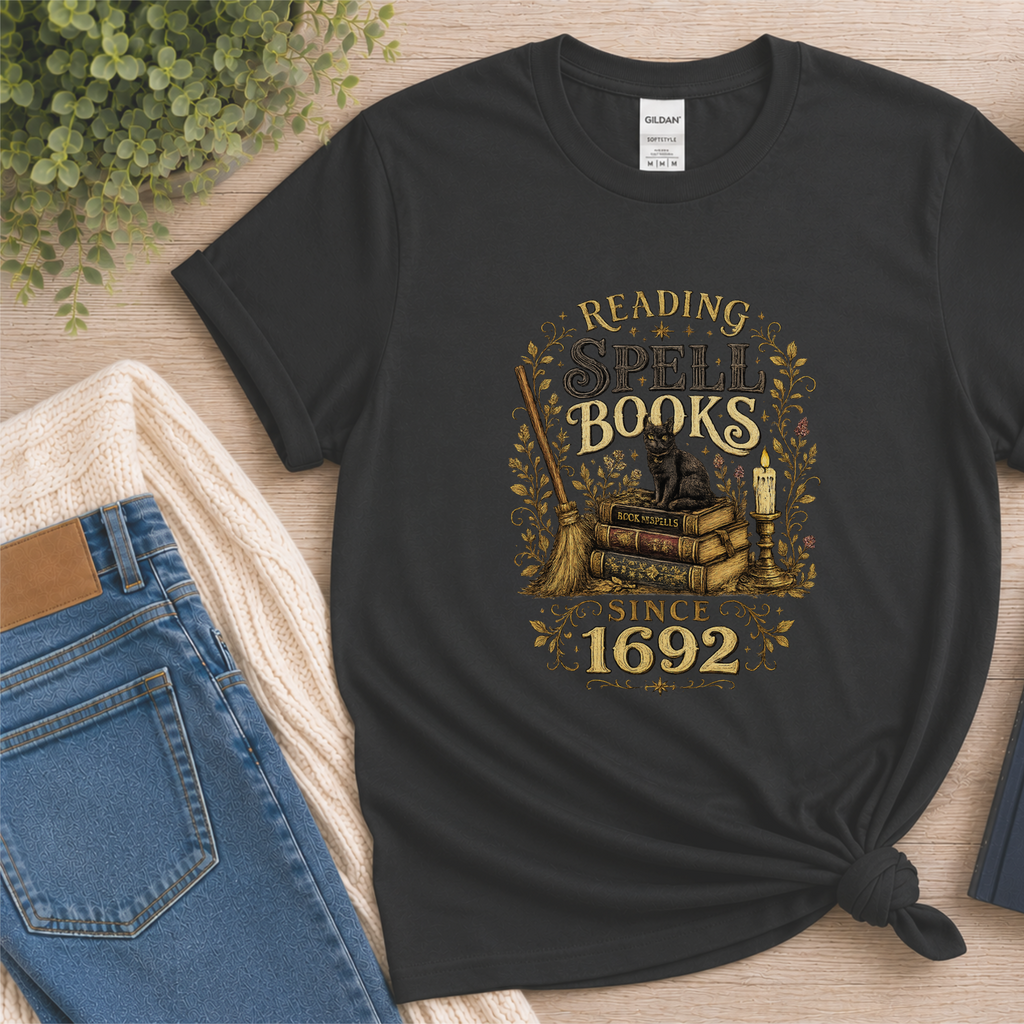 Reading Spell Books Since 1692 Shirt, Witch Shirt, Salem Massachusetts Gift, Witchcore Tee, Gothic Romance Shirt, Book Lover