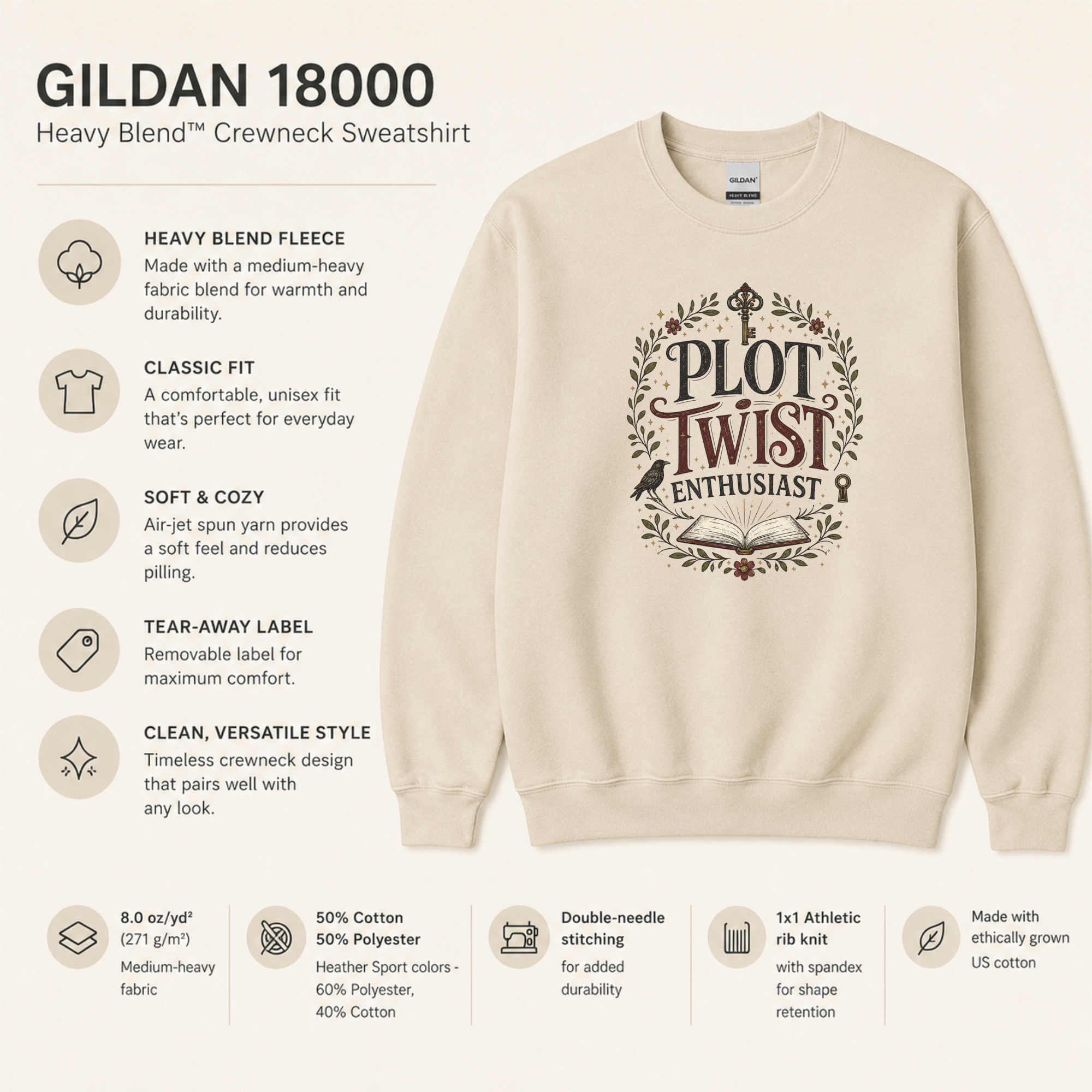 Thriller Reader Sweatshirt, Plot Twist Enthusiast Crewneck, Mystery Book Lover Gift, Cozy Reading Sweatshirt, Book Club Gift