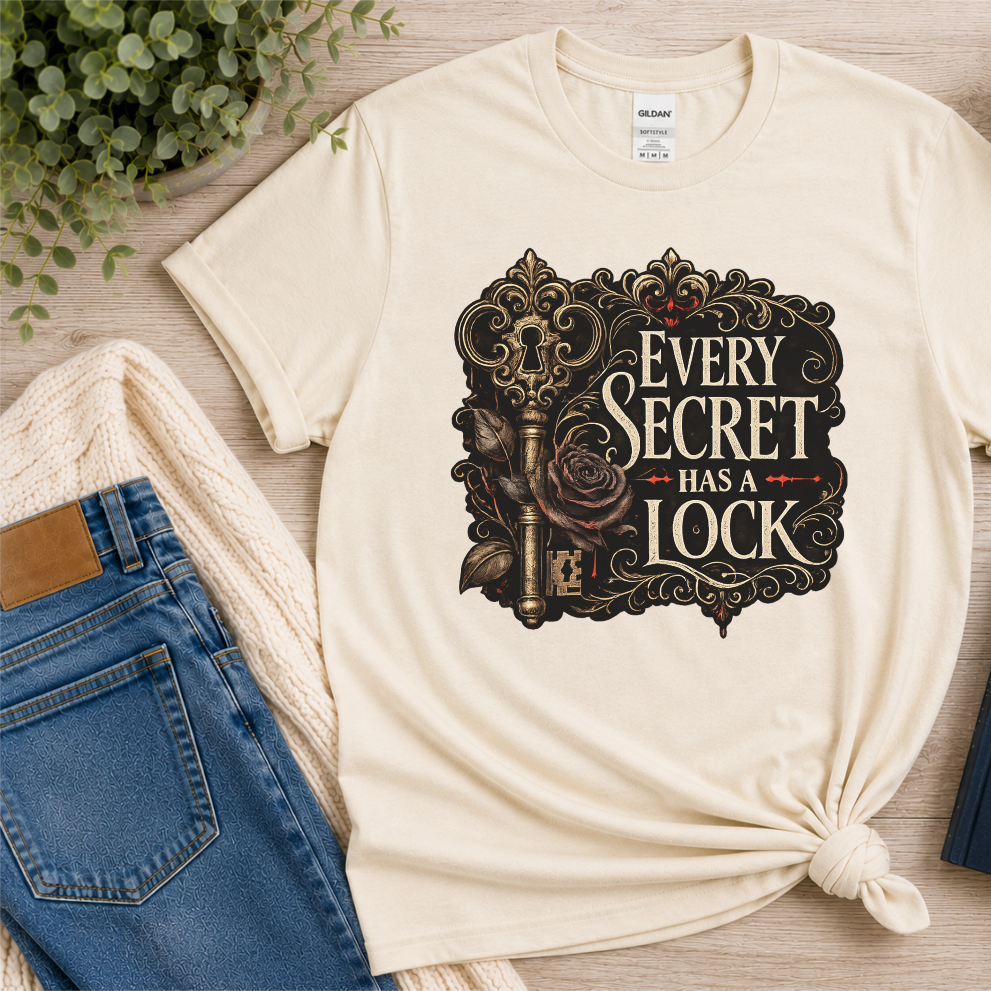 Every Secret Has a Lock Shirt, Gothic Book Lover Shirt, Mystery Reader Tee, Dark Academia T-Shirt, Thriller Reader Gift