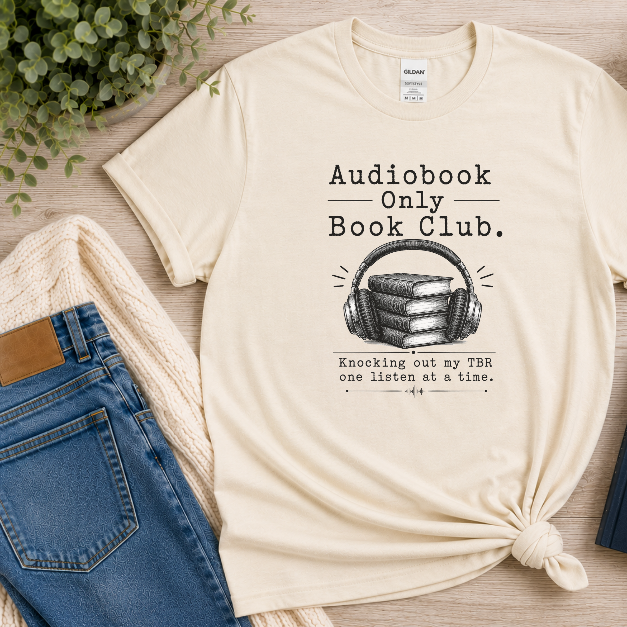 Audiobook Only Book Club Shirt, Audiobook Lover Gift, Reader T-Shirt, Book Club Tee