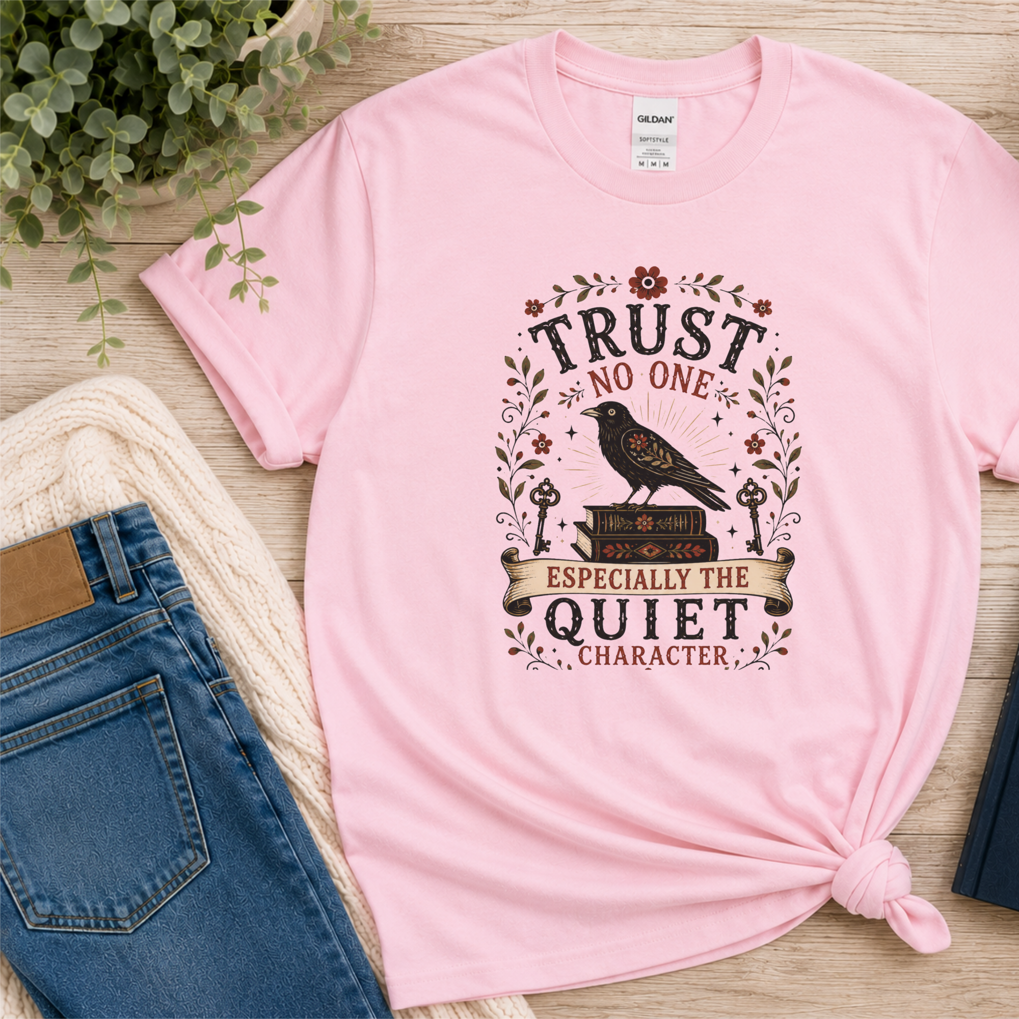 Trust No One T-Shirt, Psychological Thriller Reader Gift, Quiet Character Shirt, Mystery Book Lover Tee