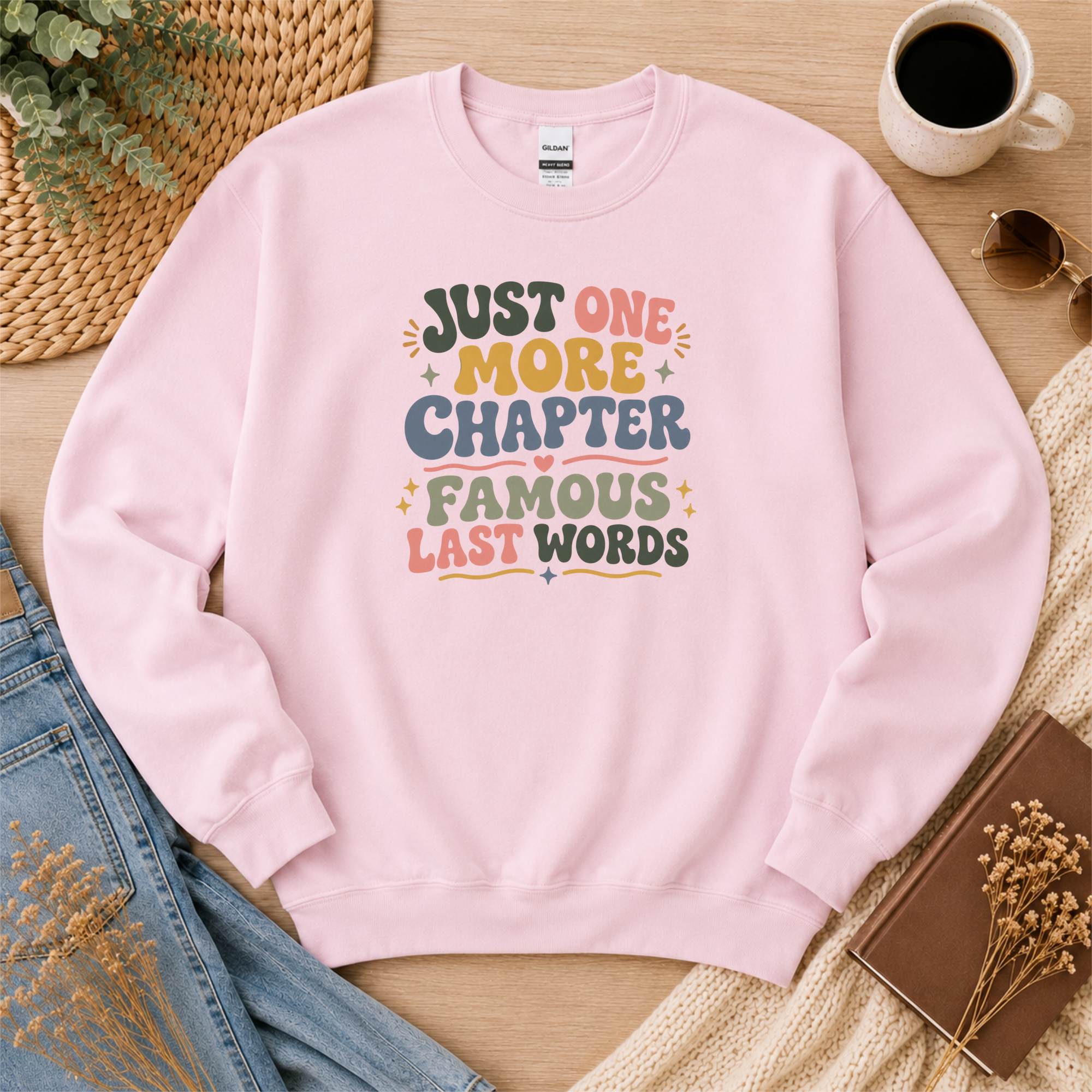 Just One More Chapter Sweatshirt, Funny Book Lover Gift, Reader Crewneck, Cozy Reading Sweatshirt, Book Club Gift