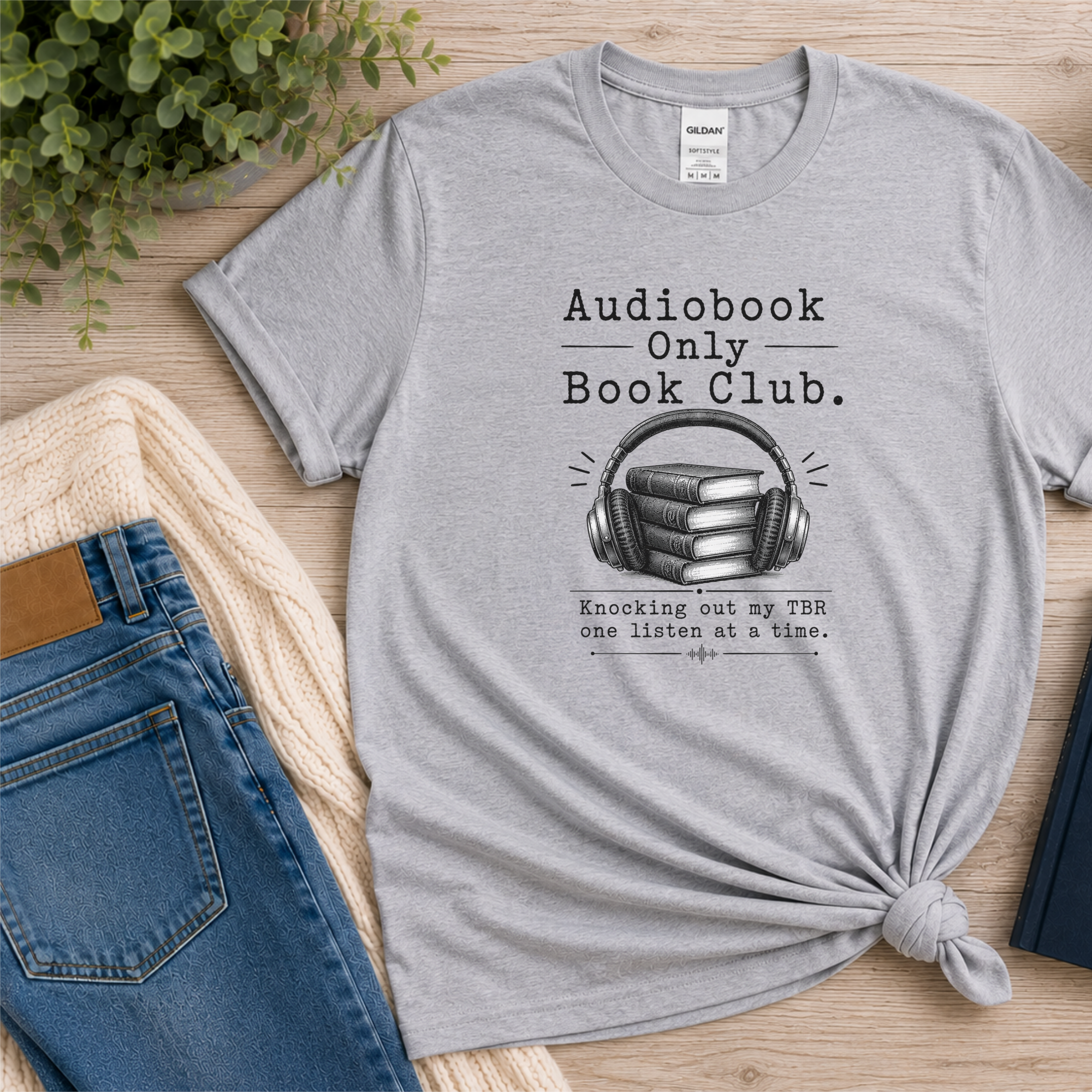 Audiobook Only Book Club Shirt, Audiobook Lover Gift, Reader T-Shirt, Book Club Tee