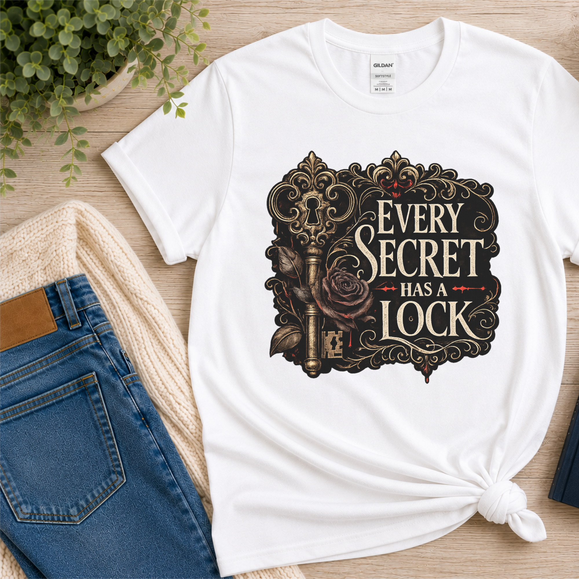 Every Secret Has a Lock Shirt, Gothic Book Lover Shirt, Mystery Reader Tee, Dark Academia T-Shirt, Thriller Reader Gift