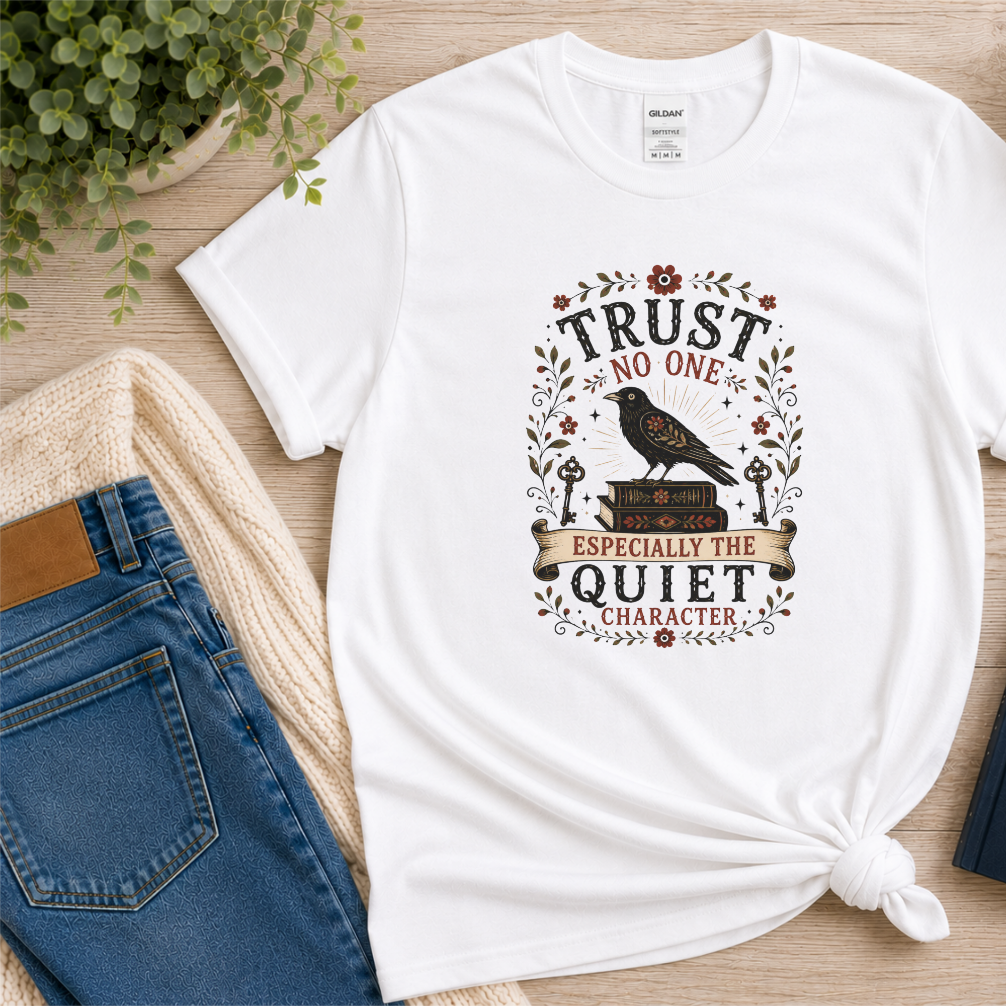 Trust No One T-Shirt, Psychological Thriller Reader Gift, Quiet Character Shirt, Mystery Book Lover Tee