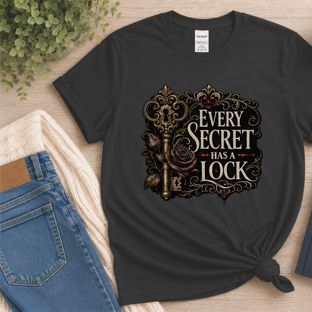 Every Secret Has a Lock Shirt, Gothic Book Lover Shirt, Mystery Reader Tee, Dark Academia T-Shirt, Thriller Reader Gift
