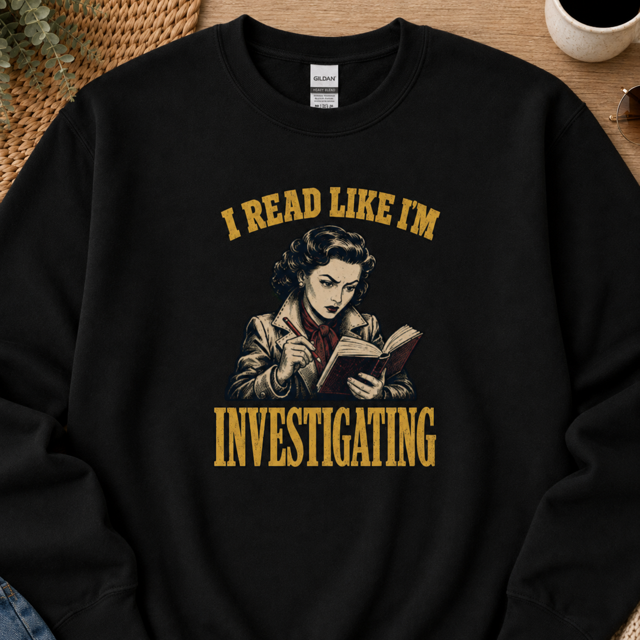 I Read Like I’m Investigating Sweatshirt, Mystery Reader Gift, Thriller Book Lover Shirt, Vintage Detective Bookish Crewneck
