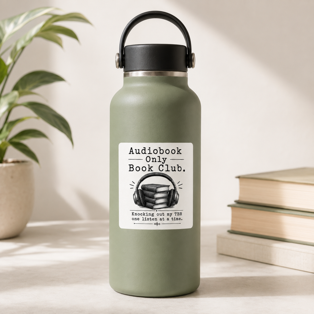 Audiobook Only Book Club Sticker, Audiobook Lover Gift, Bookish Vinyl Decal, Reader Laptop and Kindle Sticker