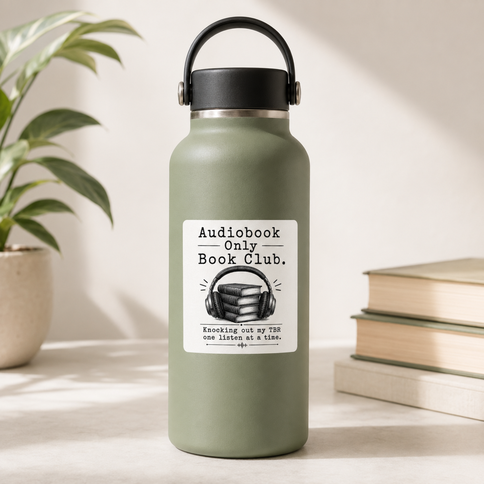 Audiobook Only Book Club Sticker, Audiobook Lover Gift, Bookish Vinyl Decal, Reader Laptop and Kindle Sticker