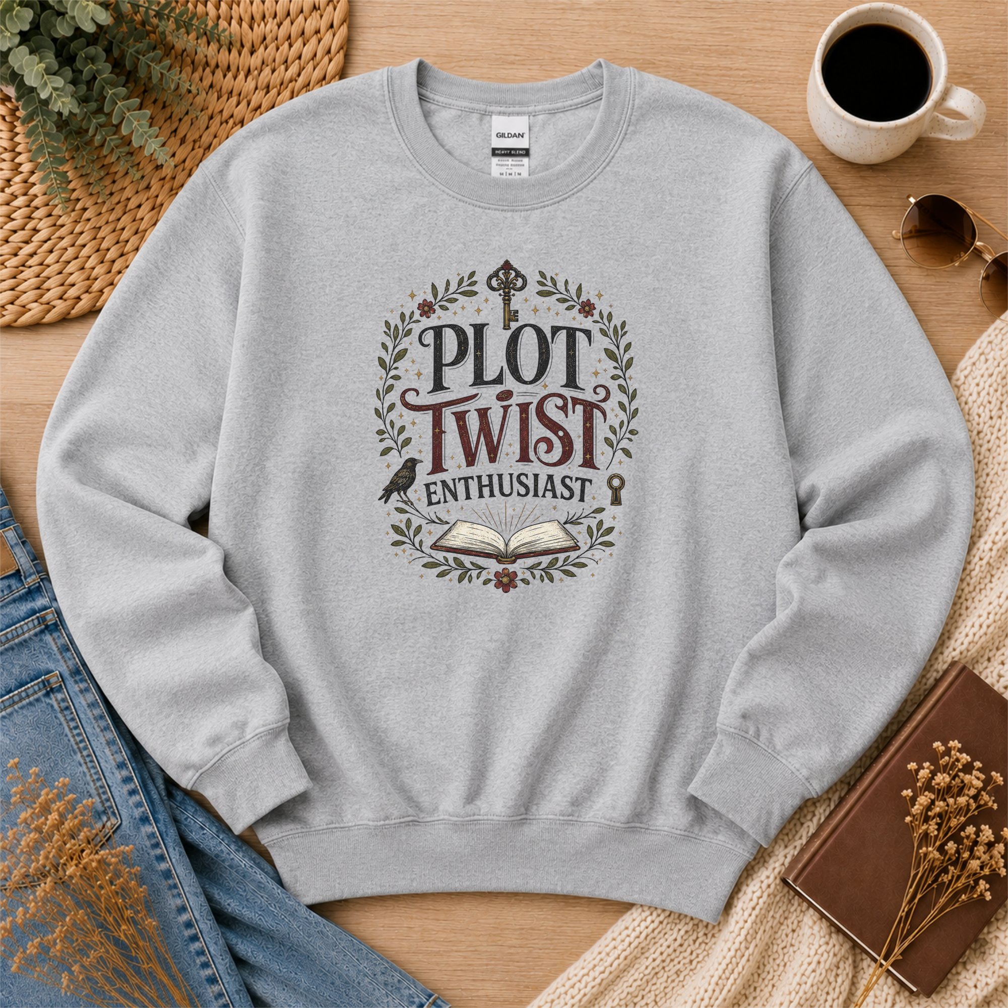 Thriller Reader Sweatshirt, Plot Twist Enthusiast Crewneck, Mystery Book Lover Gift, Cozy Reading Sweatshirt, Book Club Gift