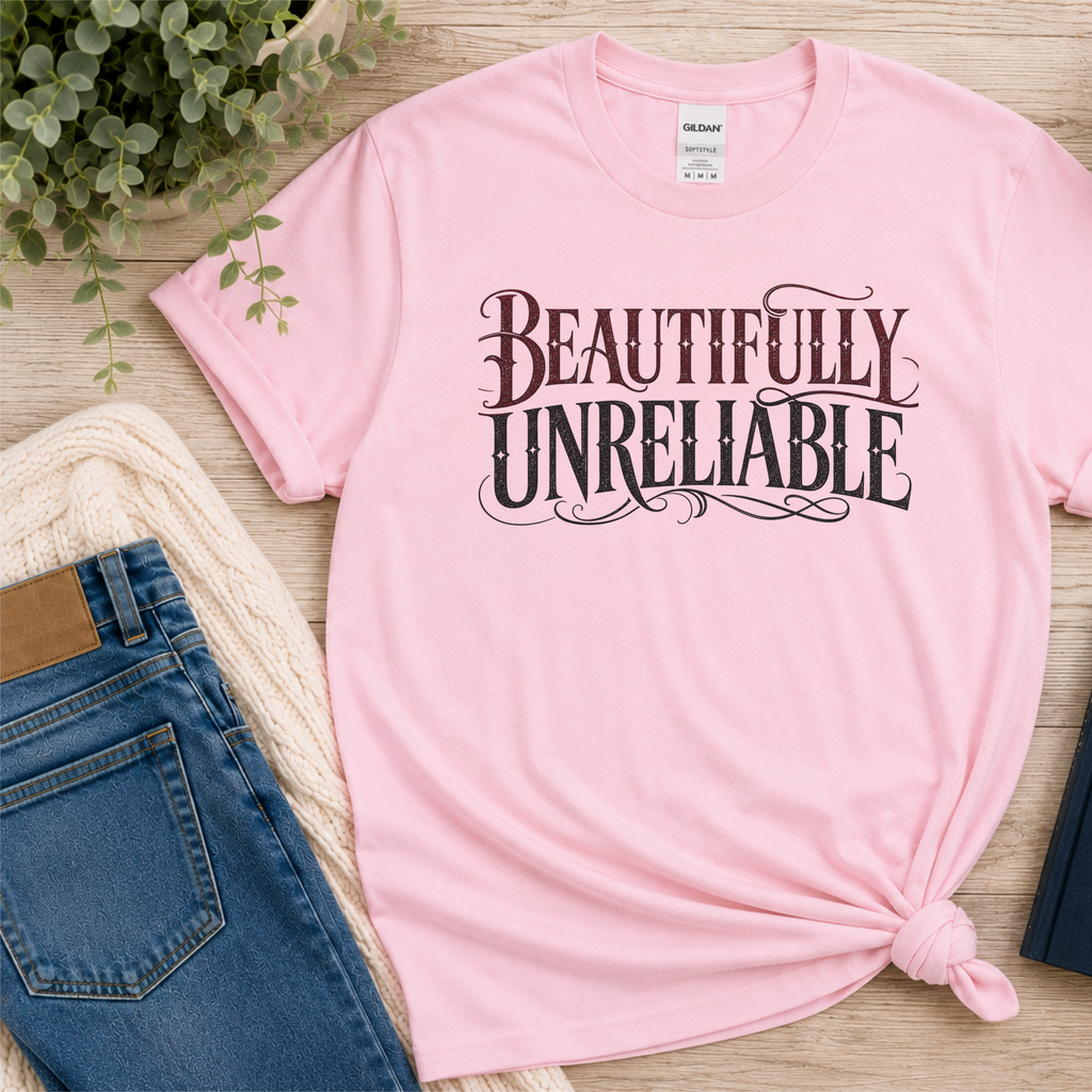 Beautifully Unreliable T-Shirt, Psychological Thriller Reader Shirt, Minimalist Book Lover Tee, Reader Gift