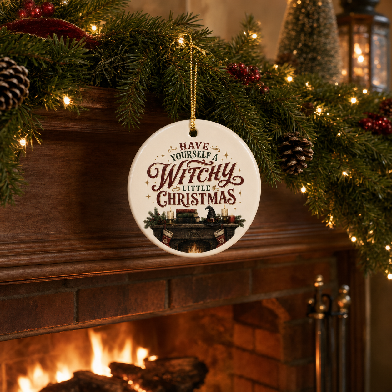 Witchy Christmas Ornament, Have Yourself a Witchy Little Christmas, Magical Holiday Tree Decor, Cozy Gothic Winter Gift