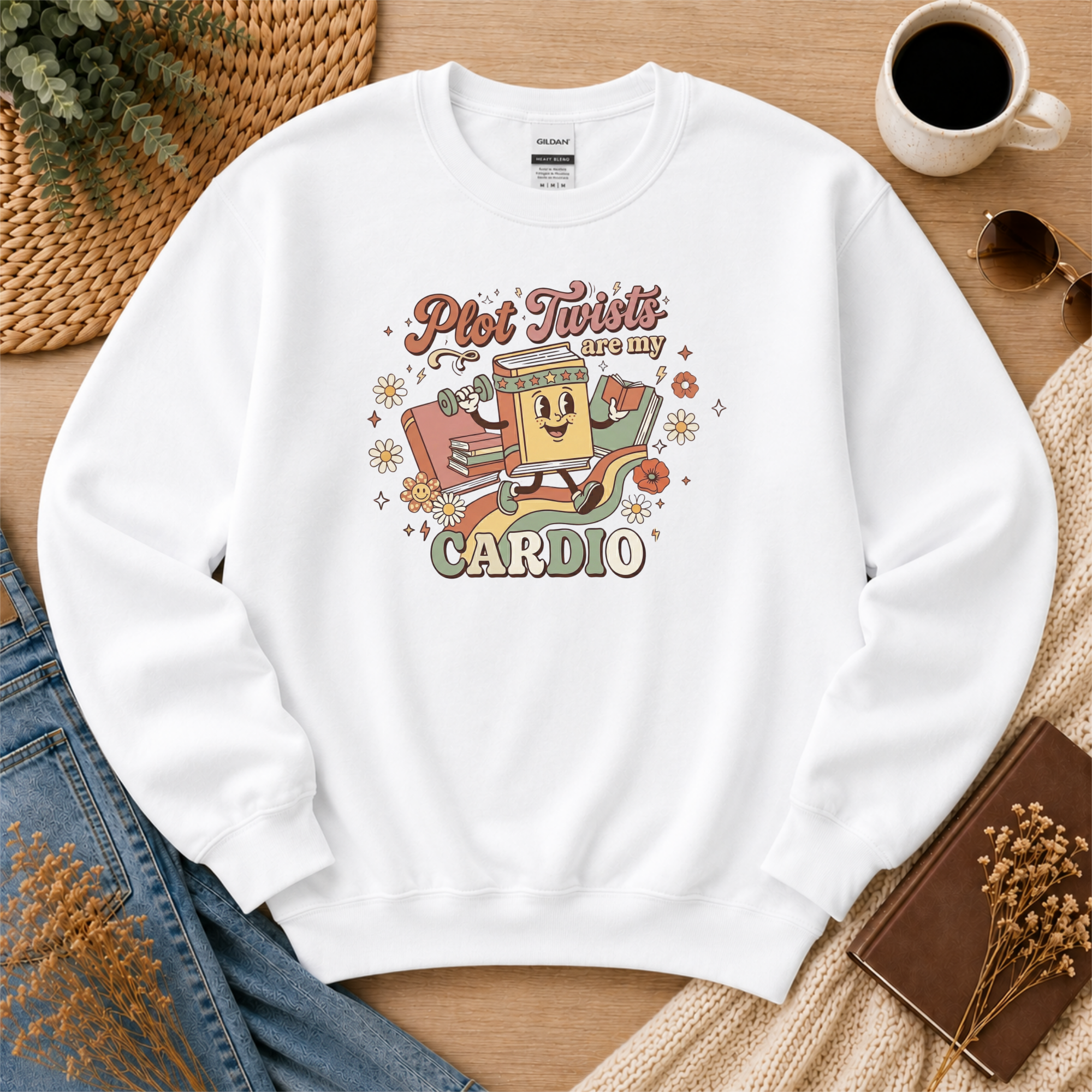 Plot Twists Are My Cardio Sweatshirt, Funny Thriller Reader Gift, Book Lover Crewneck, Mystery Reader Sweatshirt