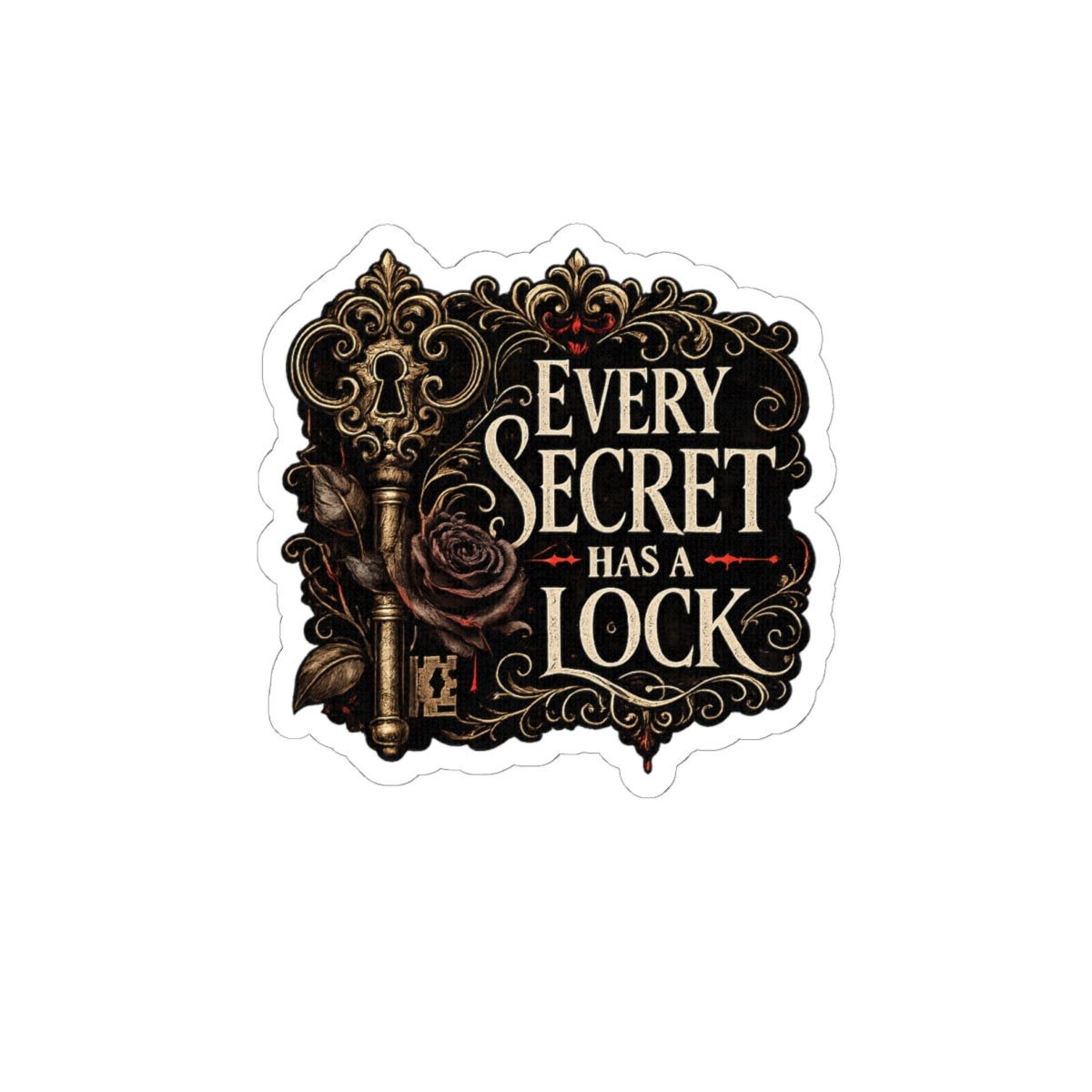 Every Secret Has a Lock Sticker, Gothic Book Sticker, Mystery Reader Vinyl Sticker, Dark Academia Laptop Sticker