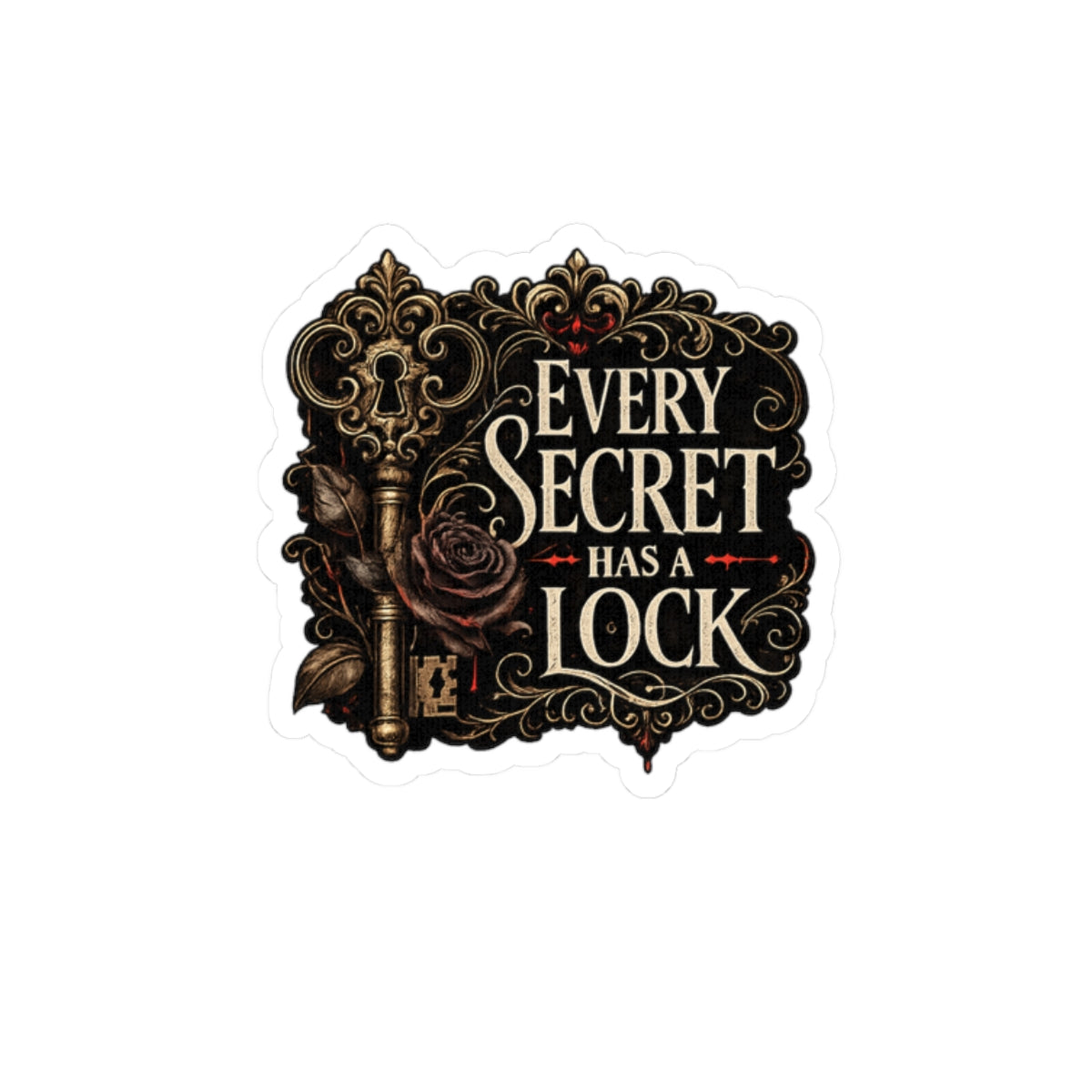 Every Secret Has a Lock Sticker, Gothic Book Sticker, Mystery Reader Vinyl Sticker, Dark Academia Laptop Sticker