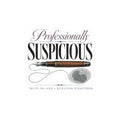 Professionally Suspicious Sticker, Mystery Reader Decal, Detective Bookish Sticker, Trust No One Laptop or Journal Decor, Crime Lover Gift