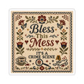 Bless This Mess True Crime Themed Glossy Sticker, Book Lover Gift, Water Bottle Sticker, Laptop Sticker