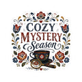 Cozy Glossy Mystery Season Sticker, Book Lover Gift, Folk Art Sticker, Sticker for Laptops, Water Bottles & Reading Journals