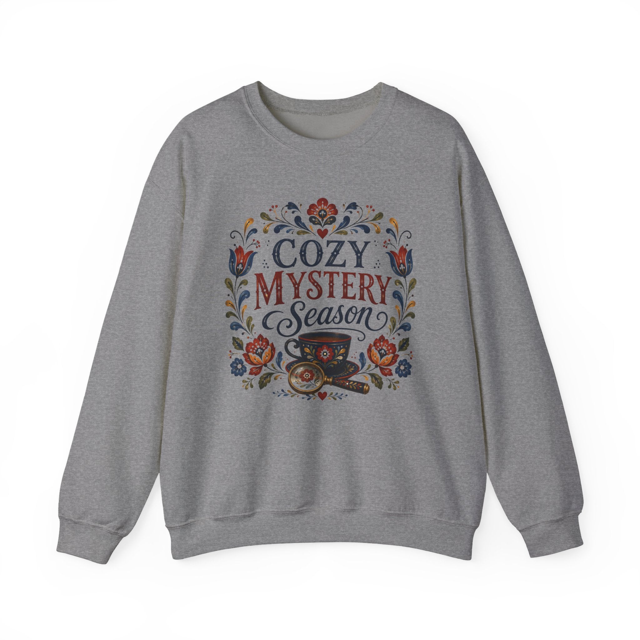 Cozy Mystery Season Sweatshirt, Book Lover Sweatshirt, Cozy Mystery Gift, Folk Art Bookish Sweatshirt