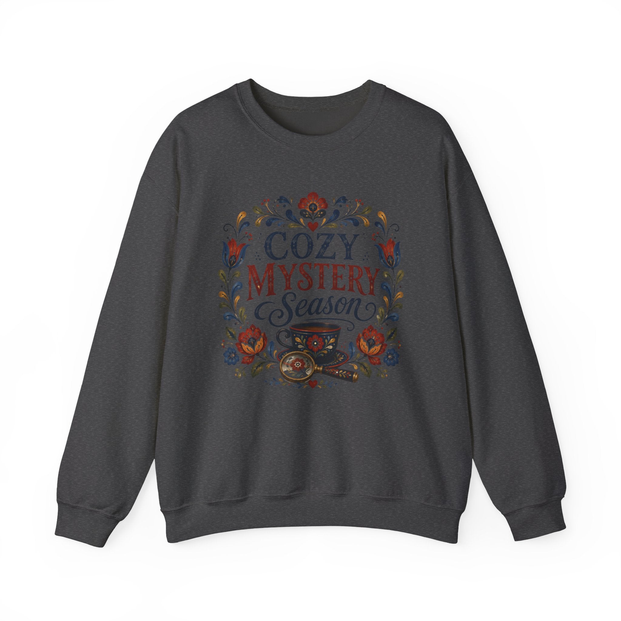 Cozy Mystery Season Sweatshirt, Book Lover Sweatshirt, Cozy Mystery Gift, Folk Art Bookish Sweatshirt
