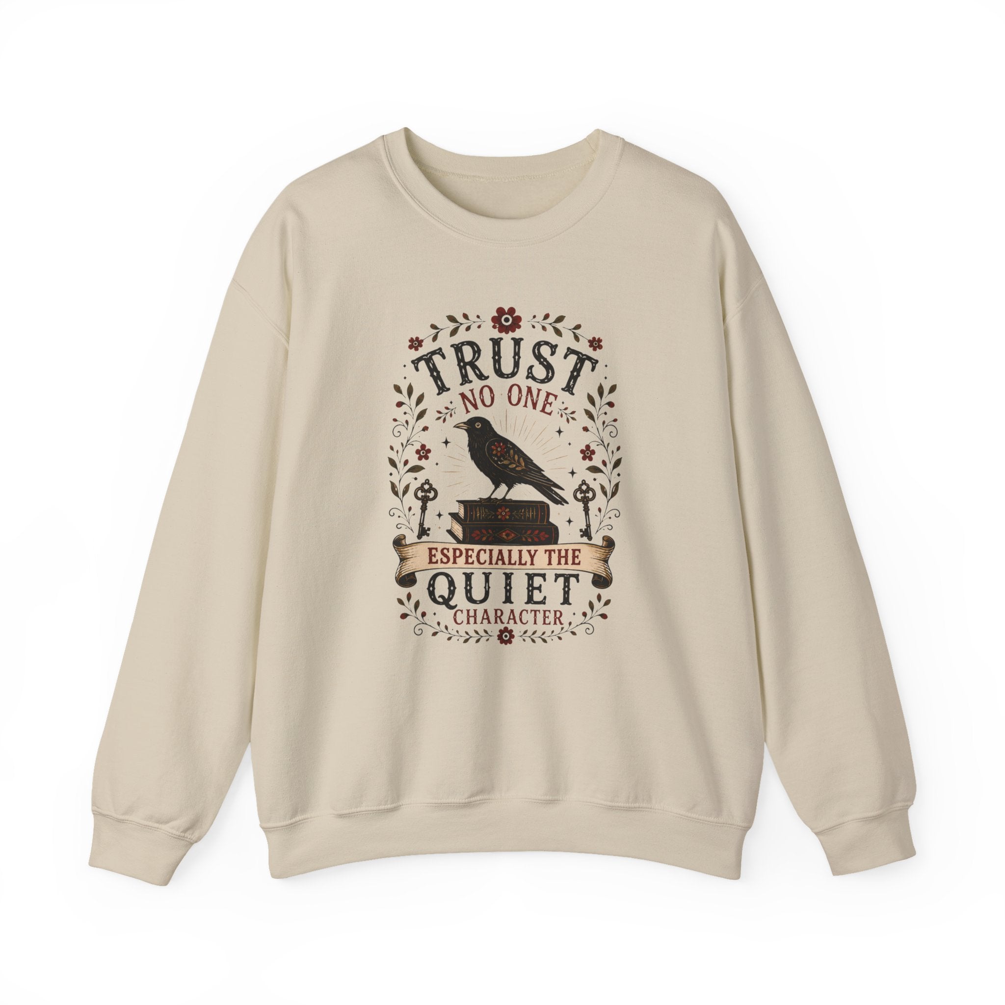 Trust No One Sweatshirt, Psychological Thriller Reader Gift, Quiet Character Crewneck, Mystery Book Lover Sweatshirt
