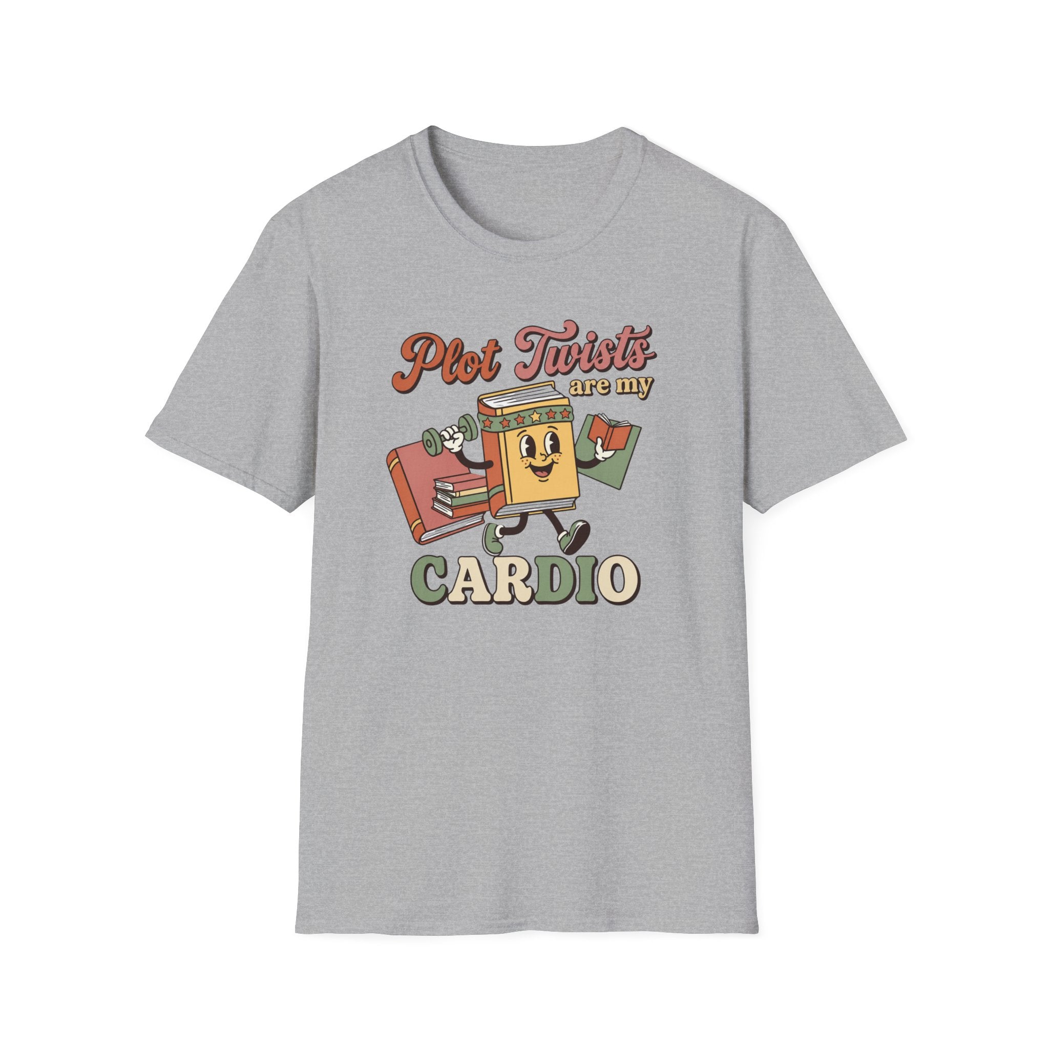 Plot Twists Cardio T-Shirt | Funny BookTok Reader Tee | Book Lover Gift | Retro Groovy Bookworm Book Club Shirt