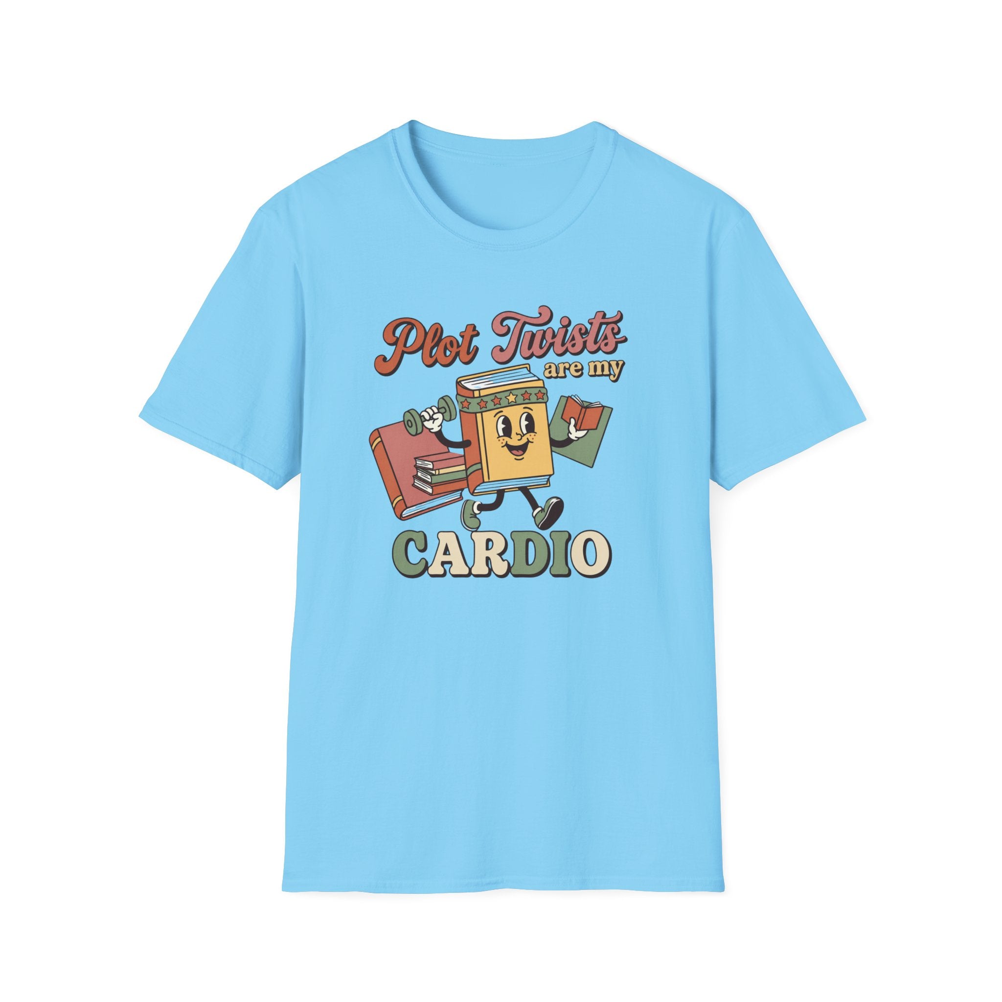 Plot Twists Cardio T-Shirt | Funny BookTok Reader Tee | Book Lover Gift | Retro Groovy Bookworm Book Club Shirt