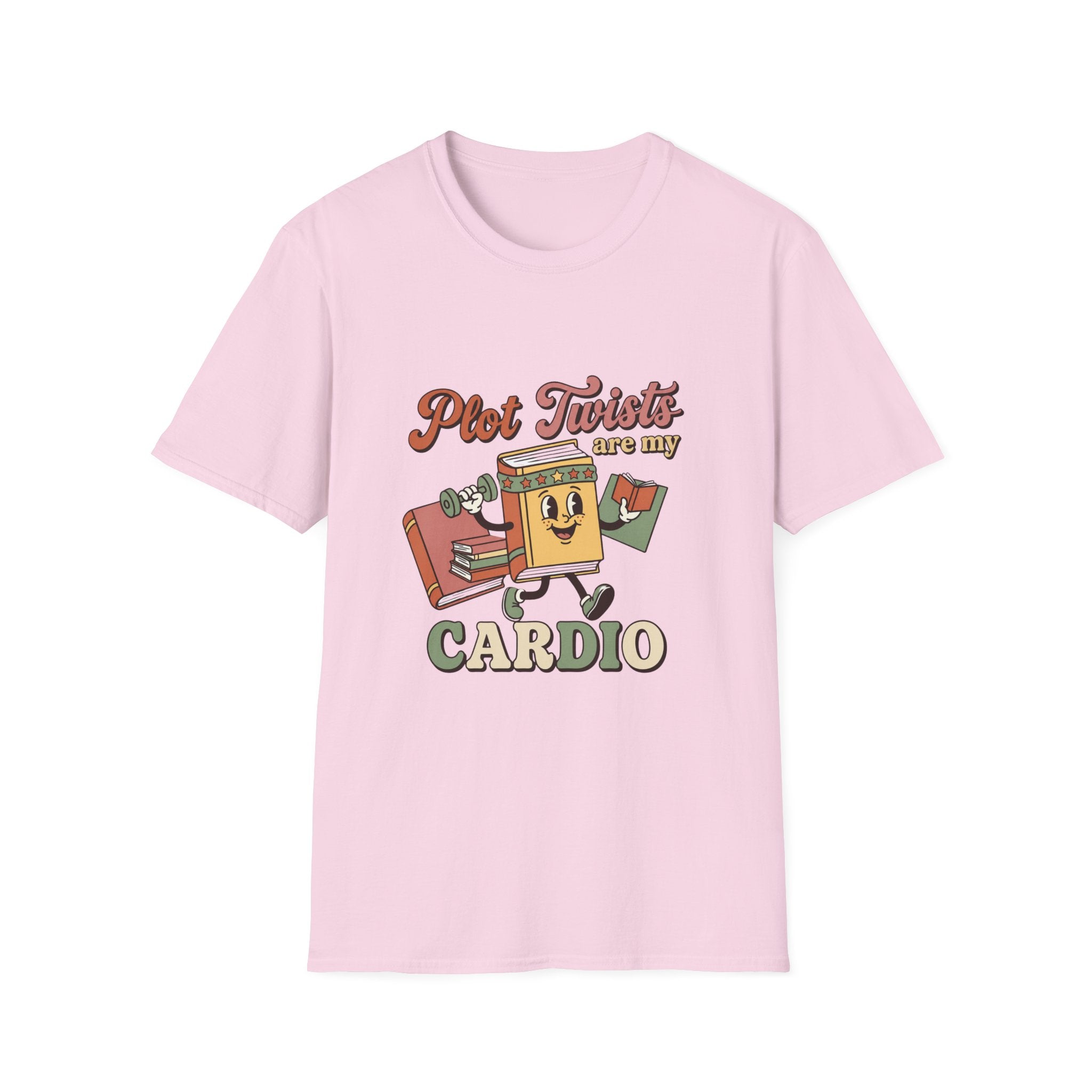 Plot Twists Cardio T-Shirt | Funny BookTok Reader Tee | Book Lover Gift | Retro Groovy Bookworm Book Club Shirt