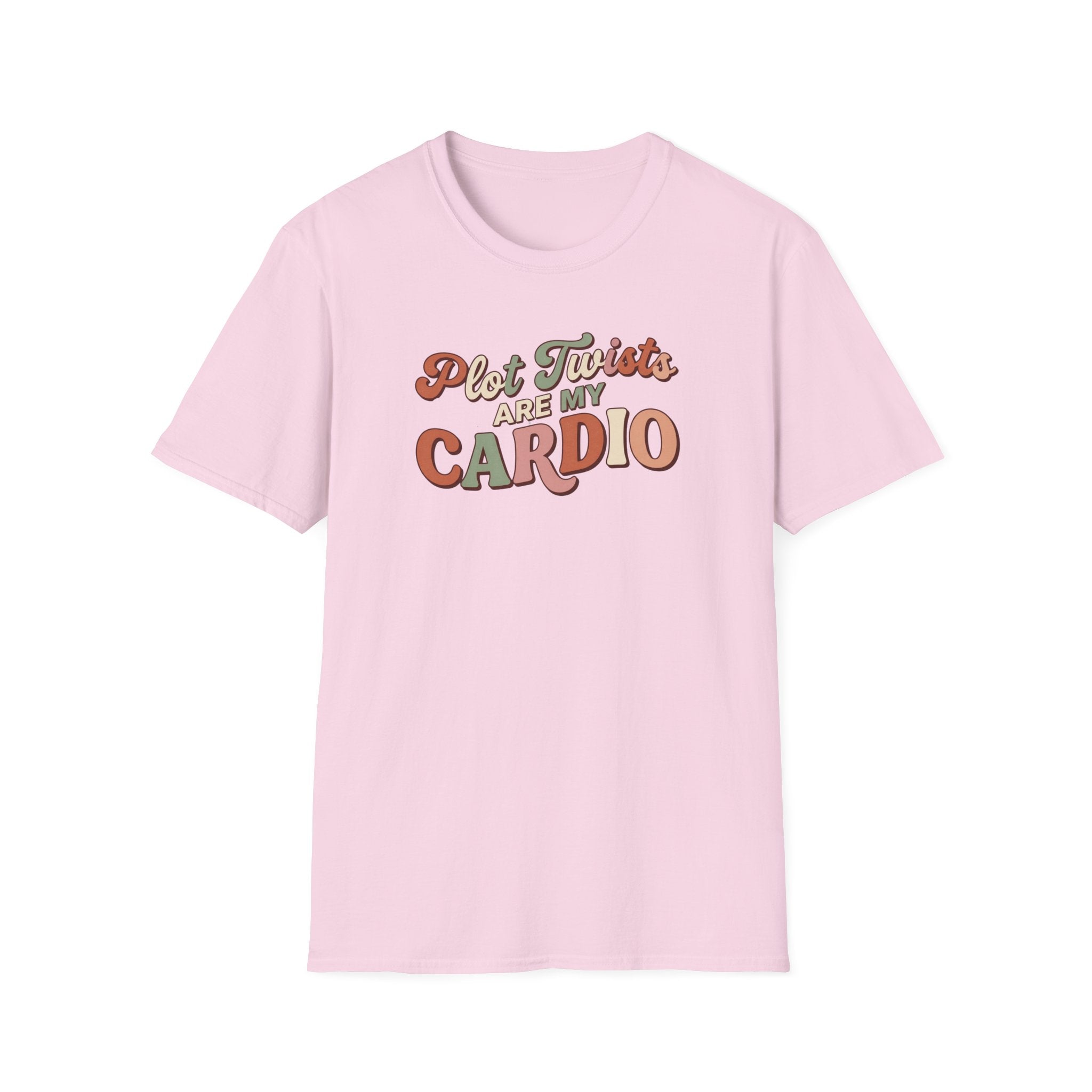 Plot Twists Are My Cardio Tshirt Retro Book Lover Tee Funny Bookish Reader Shirt Groovy Thriller Mystery Reading Gift Bookworm Boho Bibliophile