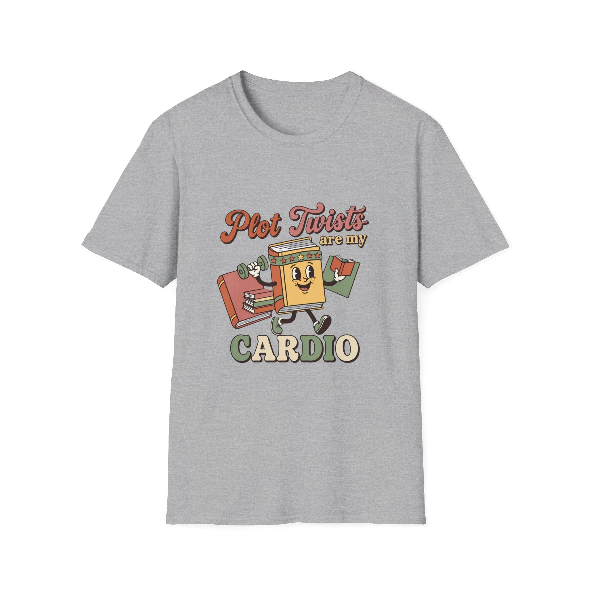 Plot Twists Cardio T-Shirt | Funny BookTok Reader Tee | Book Lover Gift | Retro Groovy Bookworm Book Club Shirt
