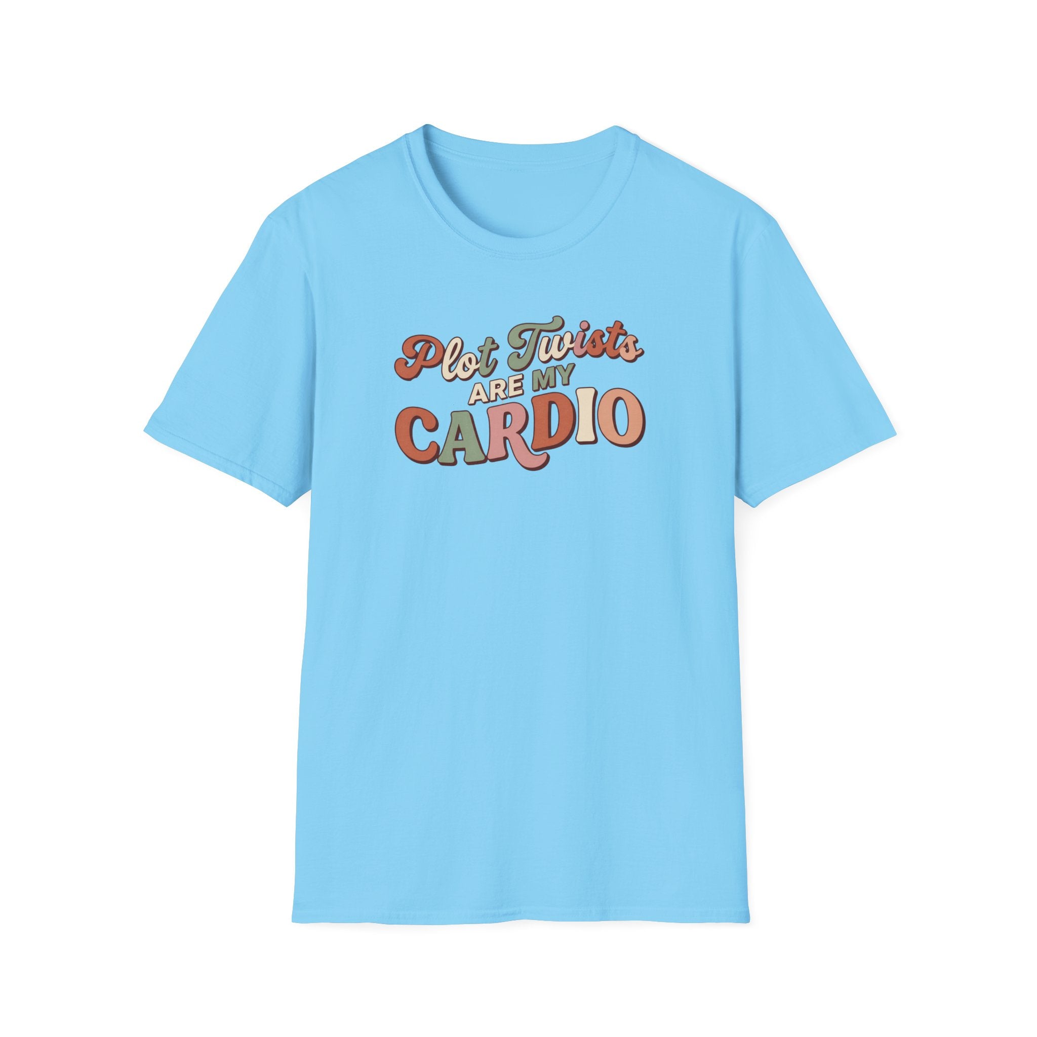 Plot Twists Are My Cardio Tshirt Retro Book Lover Tee Funny Bookish Reader Shirt Groovy Thriller Mystery Reading Gift Bookworm Boho Bibliophile